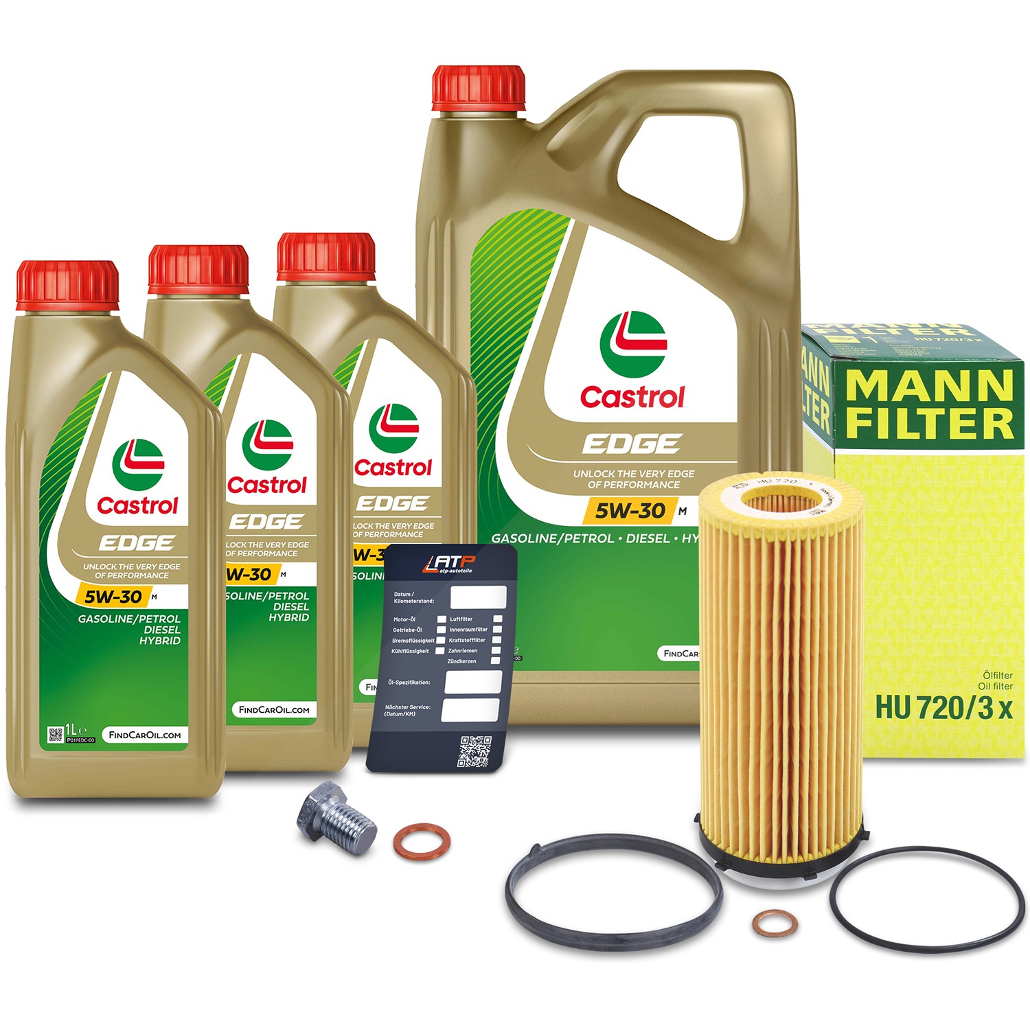Mann-filter Ölfilter+Schraube+8 L Castrol 5W-30 M [Hersteller-Nr. 10492003] für BMW