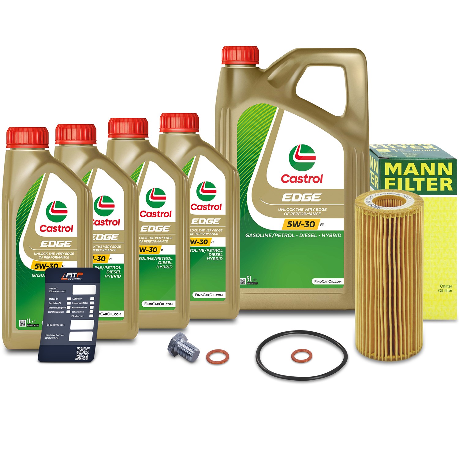 Mann-filter Ölfilter+Schraube+9 L Castrol 5W-30 M [Hersteller-Nr. 10492007] für BMW