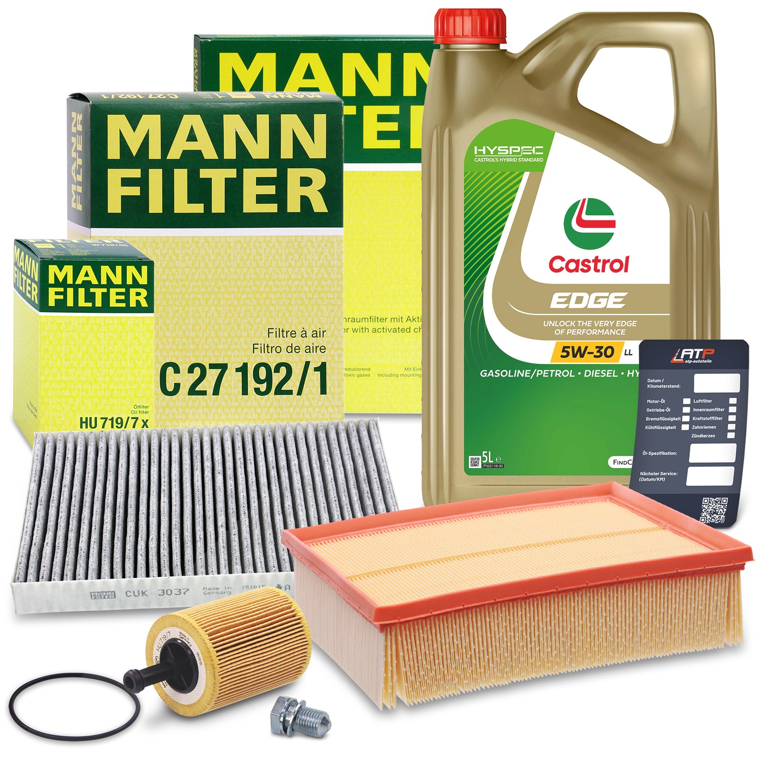 Mann-filter Inspektionspaket A+5L CASTROL EDGE FST 5W-30 LL [Hersteller-Nr. 10493264] für Seat, Audi