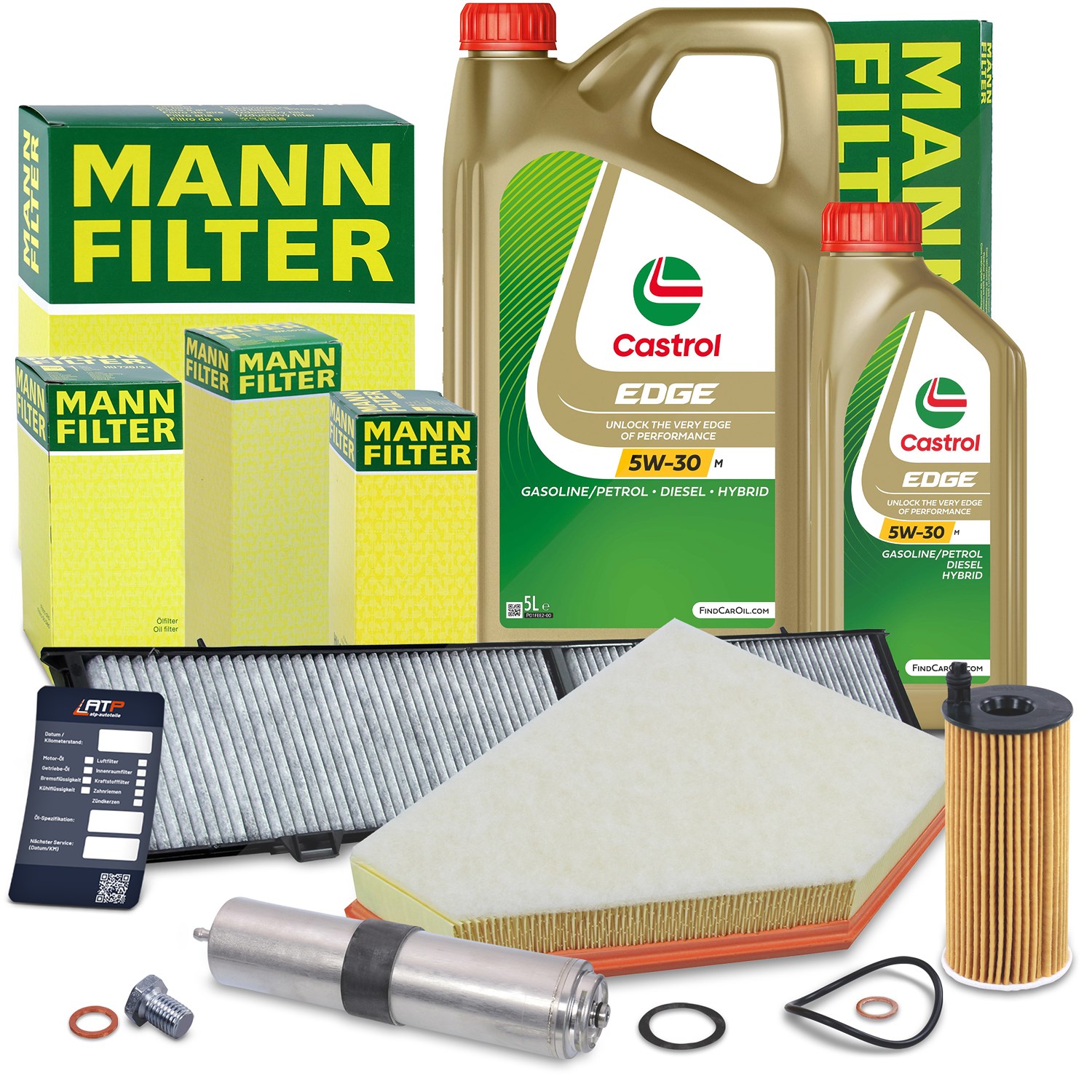 Mann-filter Inspektionspaket Filtersatz SET B + 6l 5W-30 Motoröl [Hersteller-Nr. 40513915] für BMW, Alpina