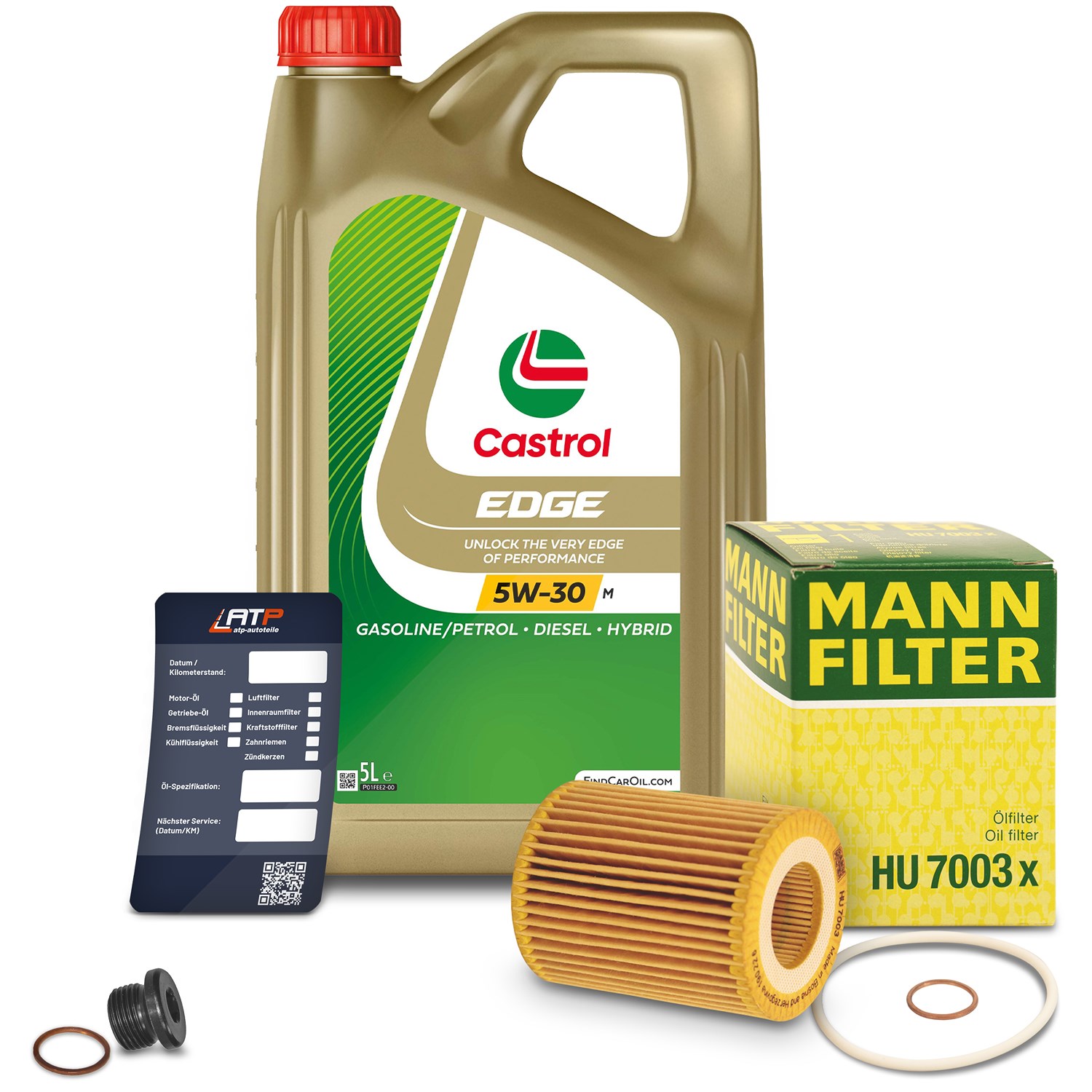 Mann-filter Ölfilter+Schraube+5 L Castrol 5W-30 M [Hersteller-Nr. 10492017] für BMW