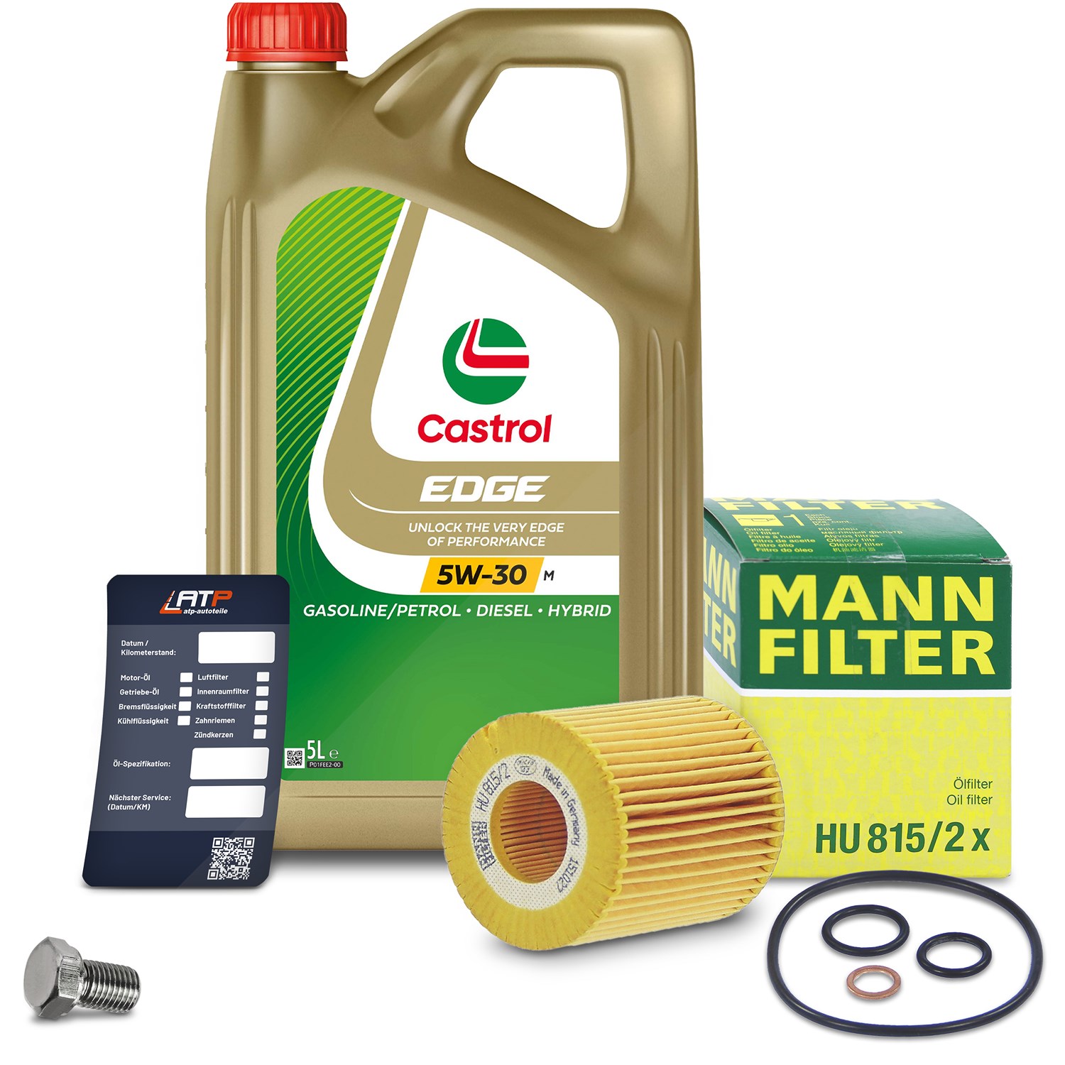 Mann-filter Ölfilter+Schraube+5 L Castrol 5W-30 M [Hersteller-Nr. 10492026] für BMW