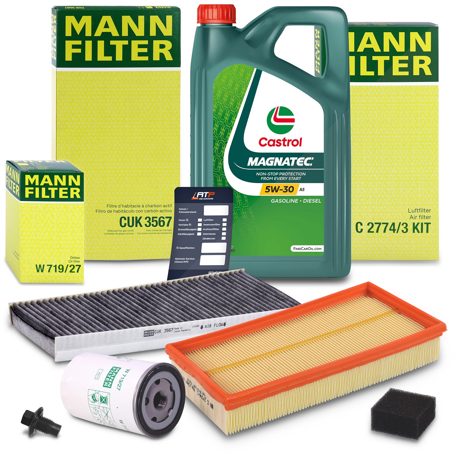 Mann-filter Inspektionspaket A+5L CASTROL MAGNATEC 5W-30 A5 [Hersteller-Nr. 10492871] für Ford