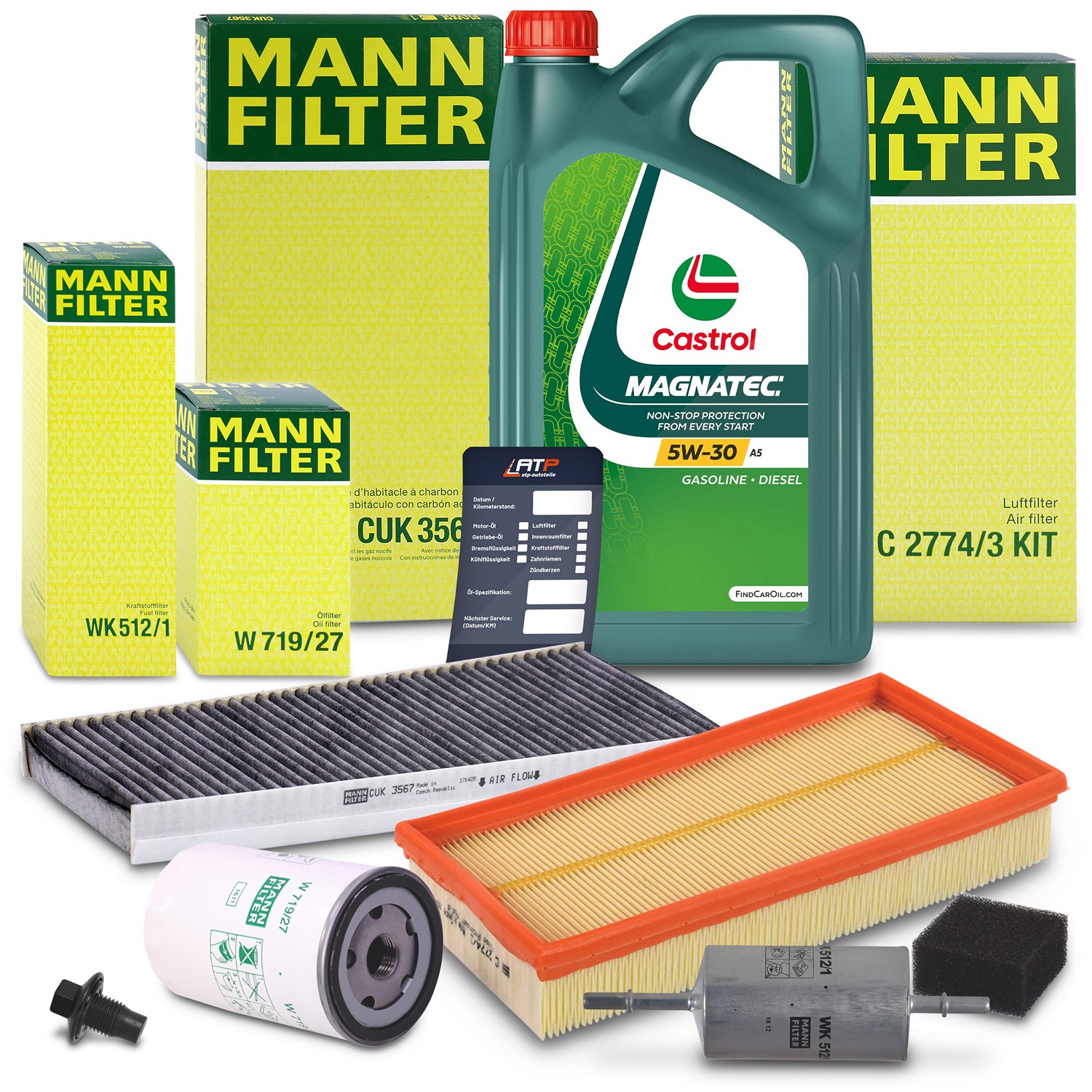 Mann-filter Inspektionspaket B+5L CASTROL MAGNATEC 5W-30 A5 [Hersteller-Nr. 10492874] für Ford
