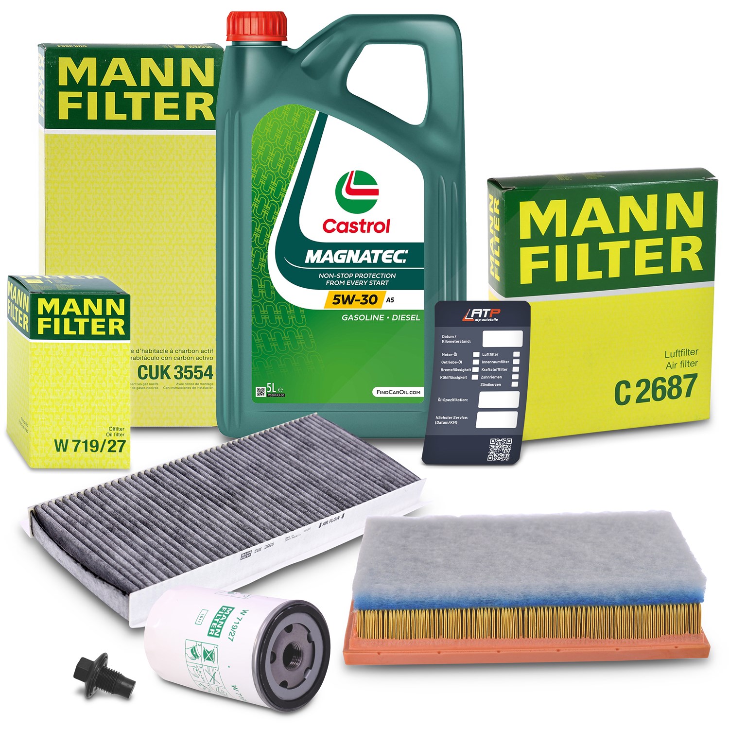 Mann-filter Inspektionspaket A+5L CASTROL MAGNATEC 5W-30 A5 [Hersteller-Nr. 10492911] für Ford