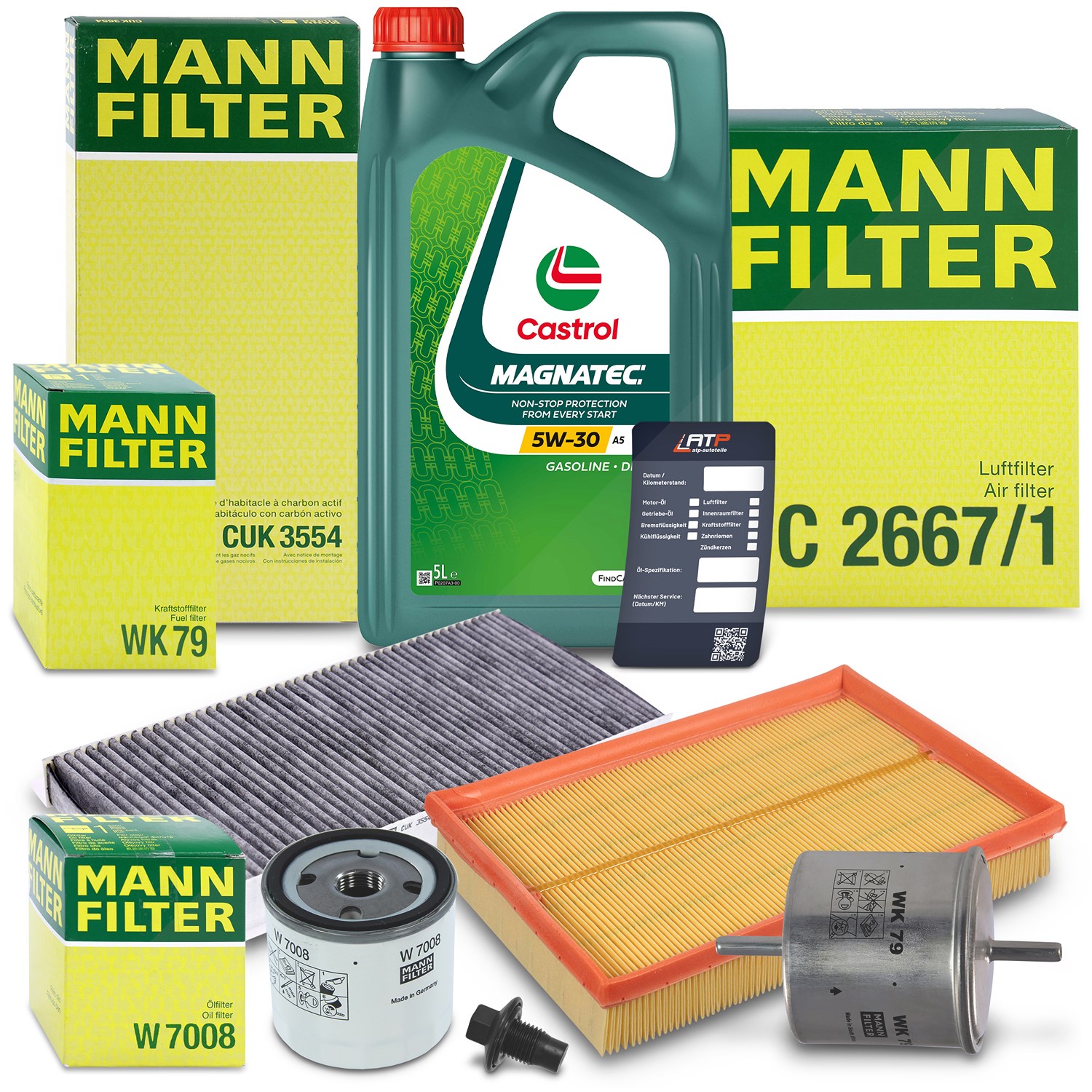 Mann-filter Inspektionspaket B+5L CASTROL MAGNATEC 5W-30 A5 [Hersteller-Nr. 10493249] für Ford