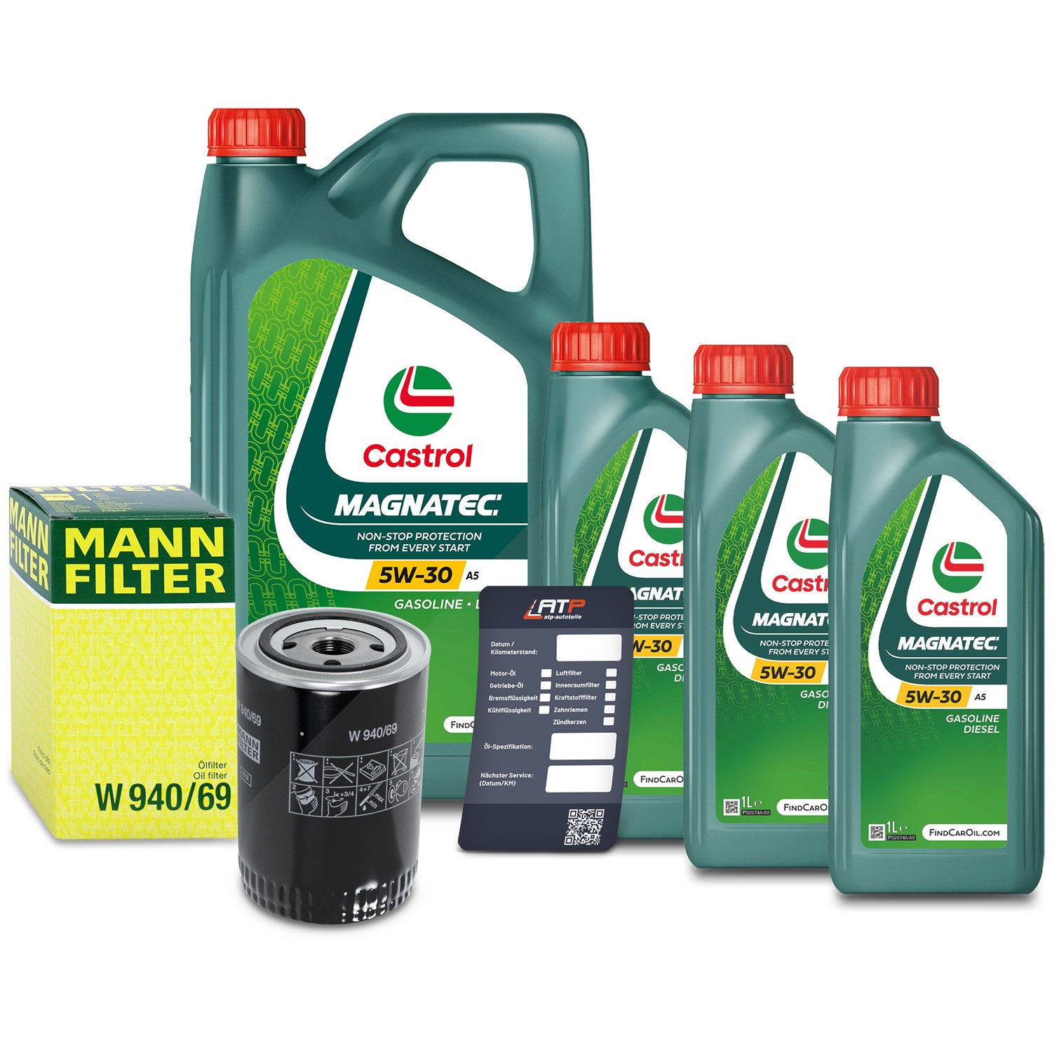 Mann-filter Ölfilter+8 L Castrol Magnatec 5W-30 A5 [Hersteller-Nr. 10493324] für Iveco