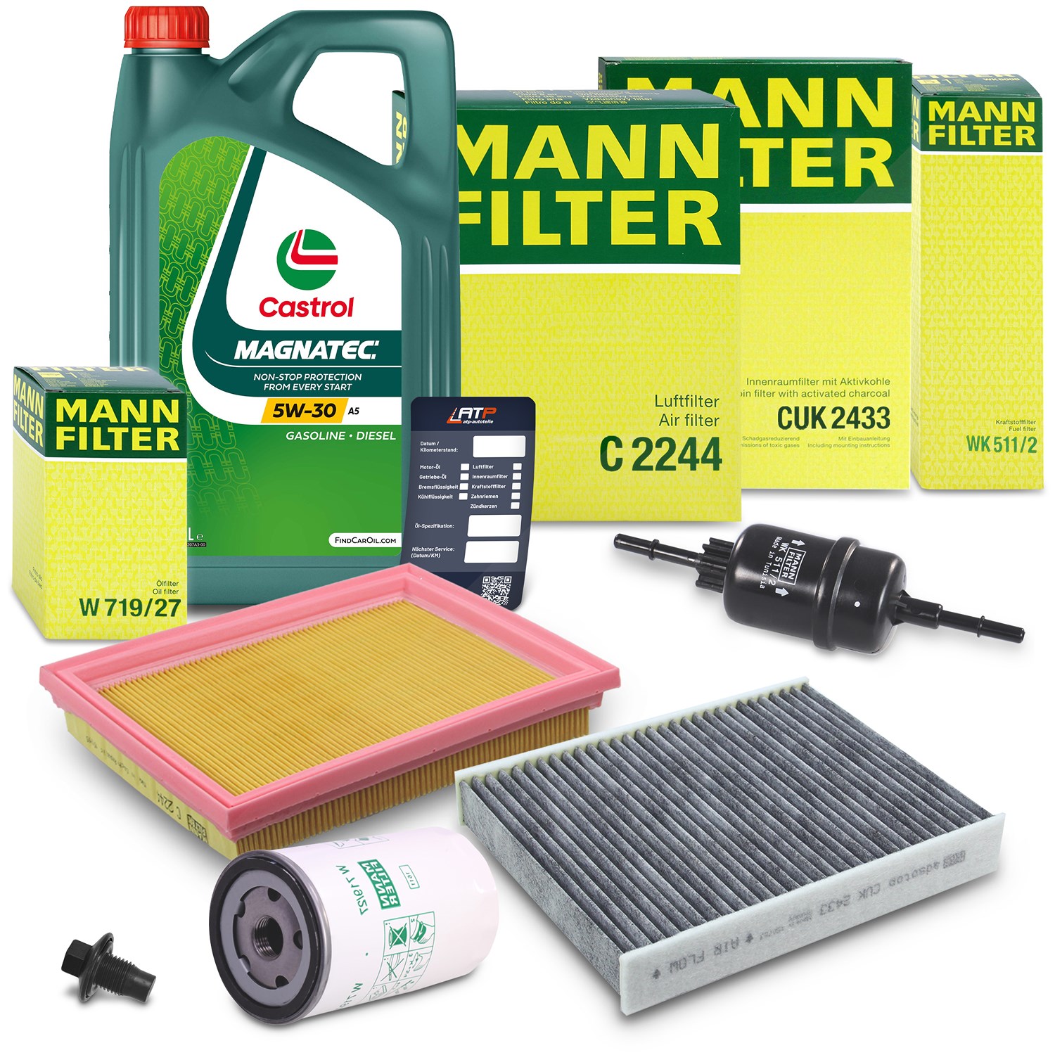 Mann-filter Inspektionspaket B+5L CASTROL MAGNATEC 5W-30 A5 [Hersteller-Nr. 10492574] für Ford