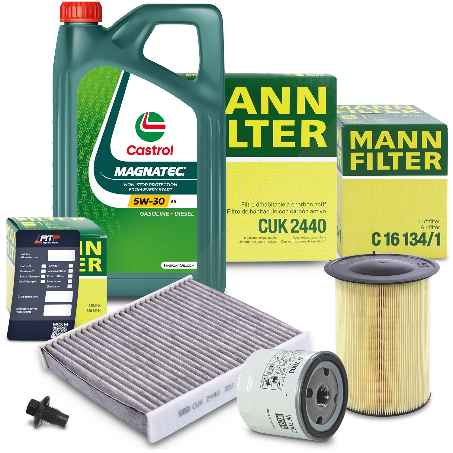 Mann-filter Inspektionspaket A+5L CASTROL MAGNATEC 5W-30 A5 [Hersteller-Nr. 10492880] für Ford, Volvo