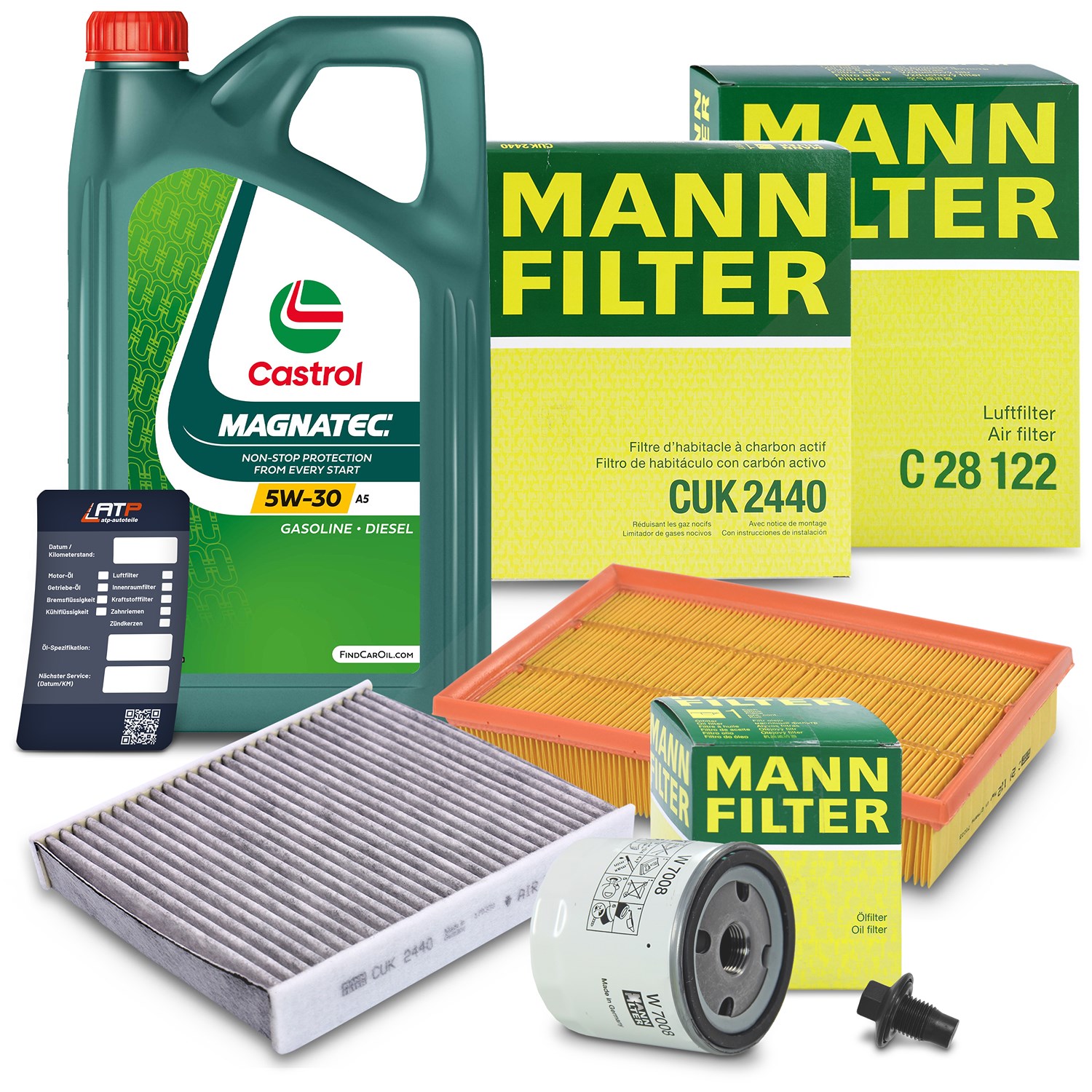 Mann-filter Inspektionspaket A+5L CASTROL MAGNATEC 5W-30 A5 [Hersteller-Nr. 10492881] für Ford, Volvo