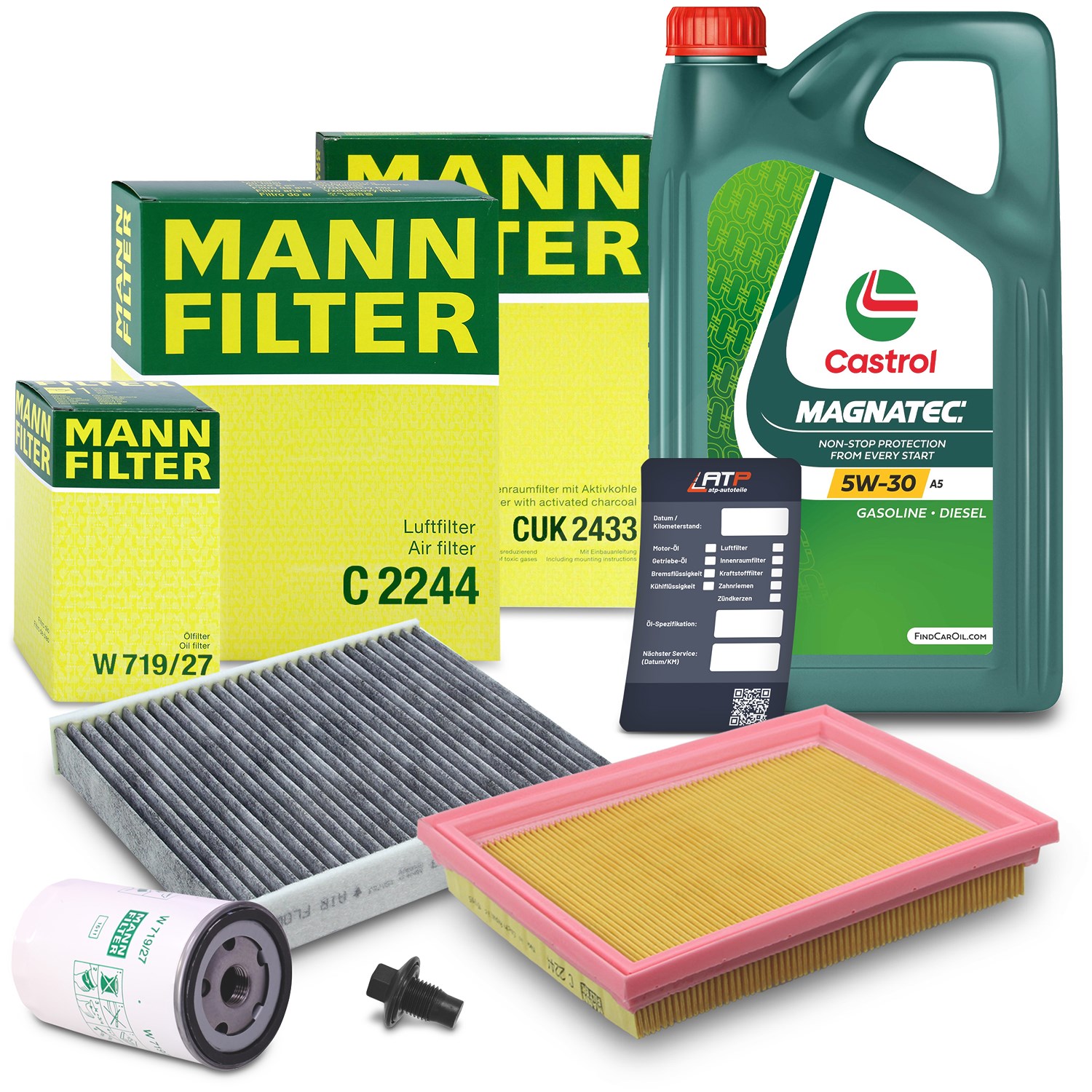 Mann-filter Inspektionspaket A + 5 L CASTROL MAGNATEC 5W-30 A5 [Hersteller-Nr. 10492573] für Ford
