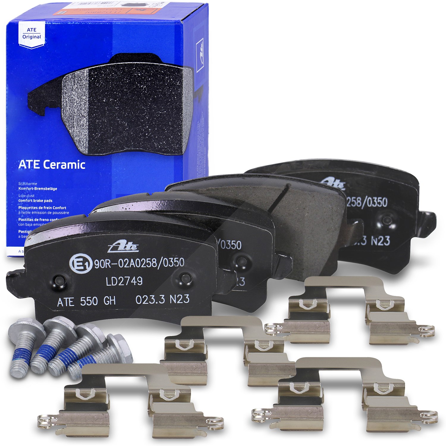 Ate CERAMIC Bremsbelagsatz hinten [Hersteller-Nr. 13.0470-2749.2] für Audi, Seat, VW