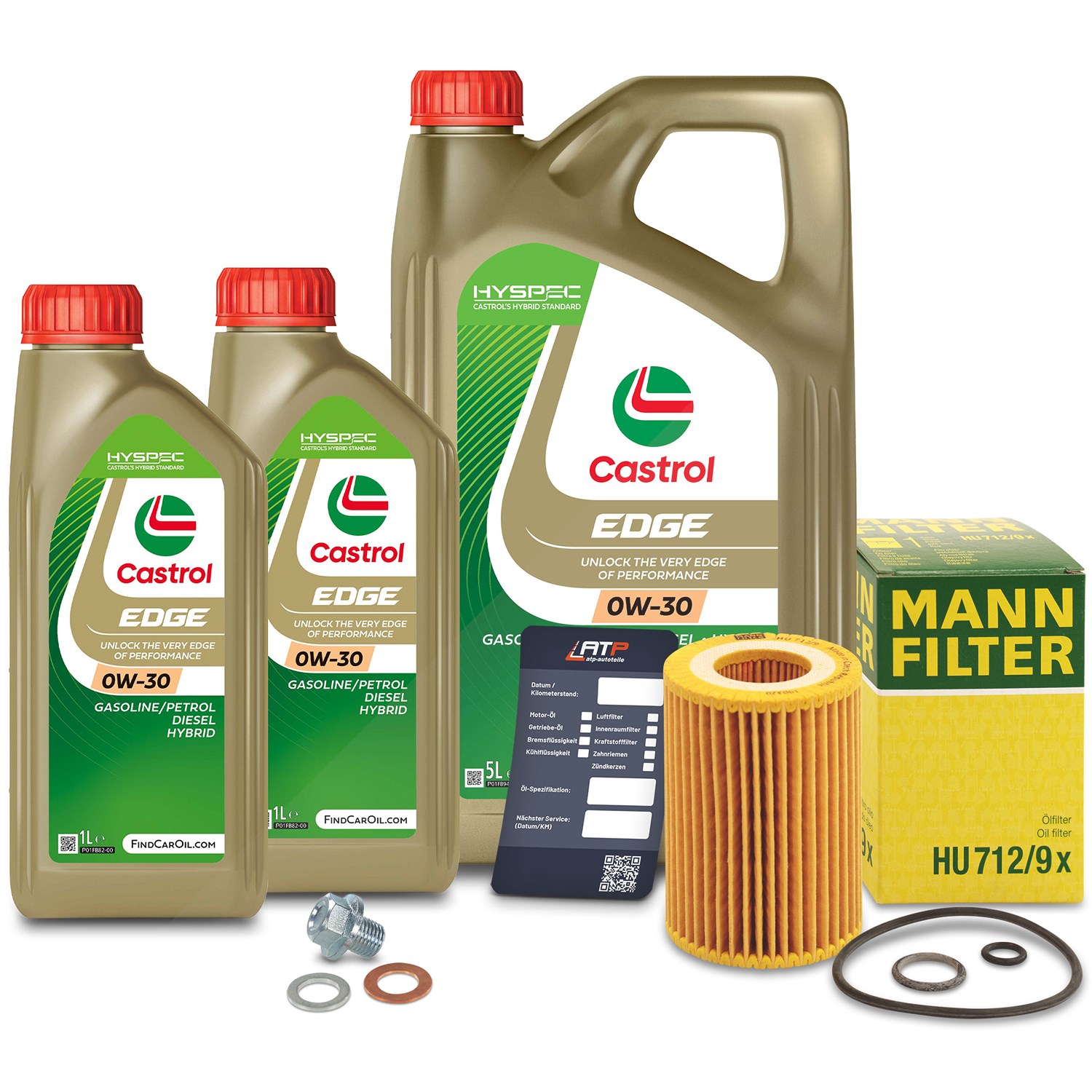 Mann-filter Ölfilter+Schraube+7 L Castrol 0W-30 [Hersteller-Nr. 10491651] für Honda
