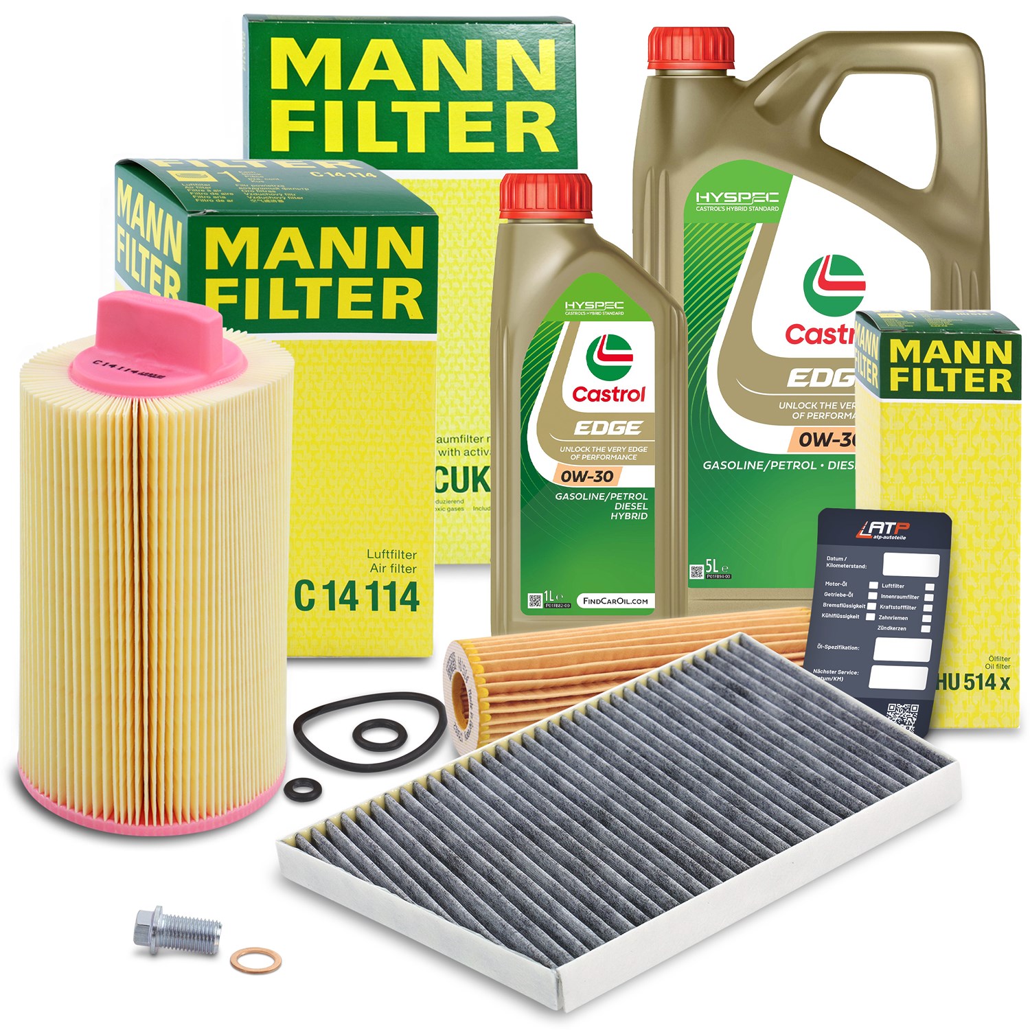 Mann-filter Inspektionspaket A+6L CASTROL EDGE FST 0W-30 [Hersteller-Nr. 10493251] für Mercedes-Benz