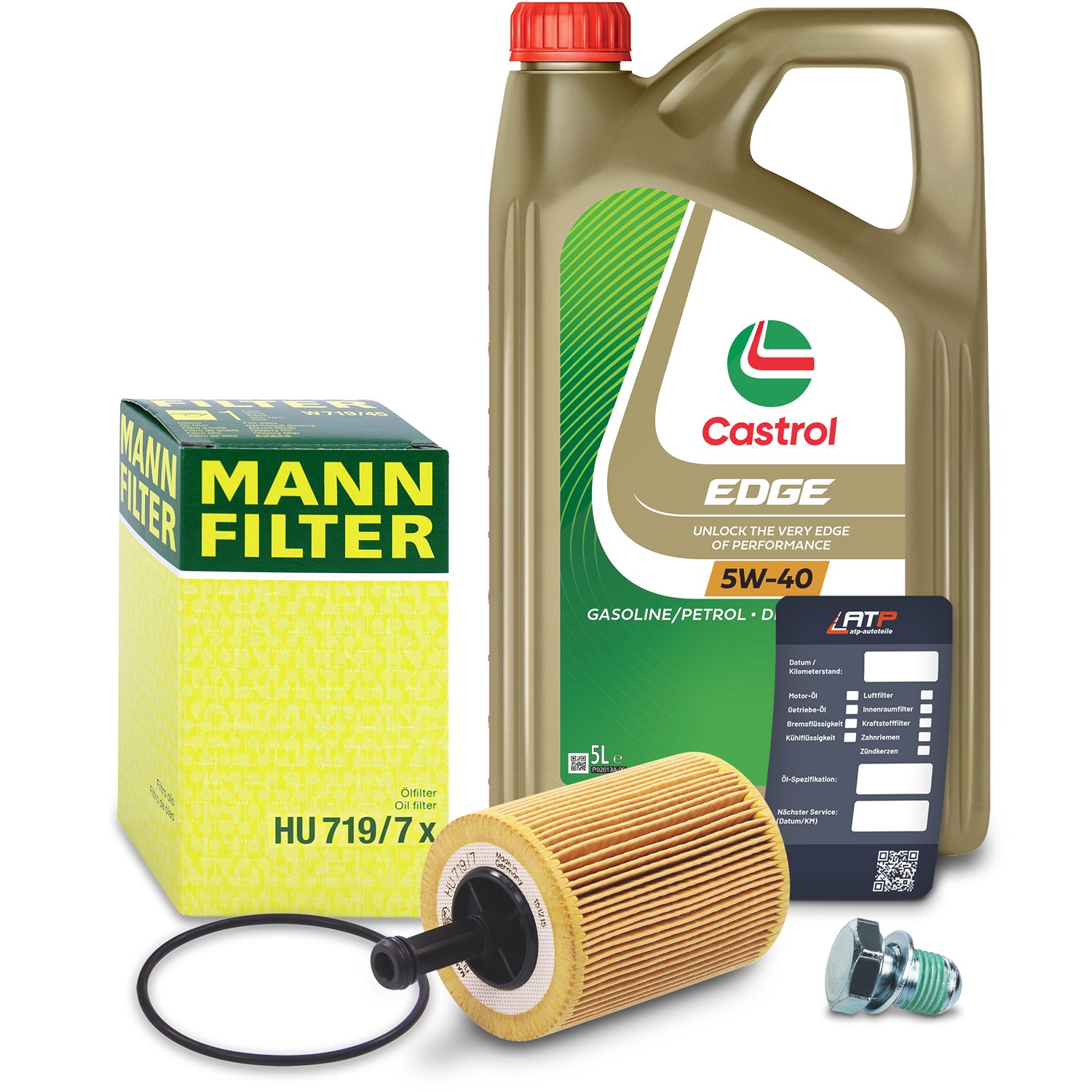 Mann-filter Ölfilter+Schraube+5 L Castrol 5W-40 [Hersteller-Nr. 10491358] für Ford