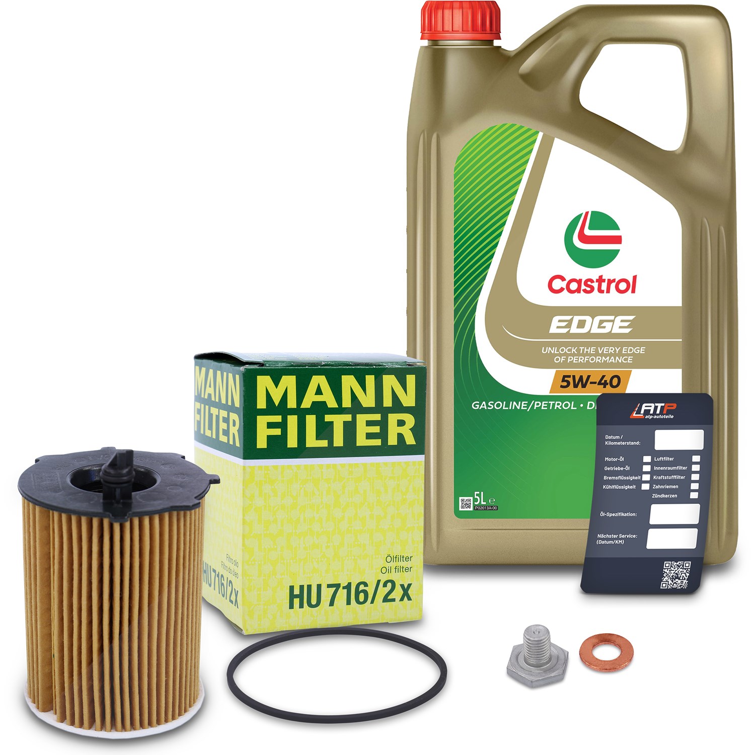 Mann-filter Ölfilter+Schraube+5 L Castrol 5W-40 [Hersteller-Nr. 10491396] für Mini