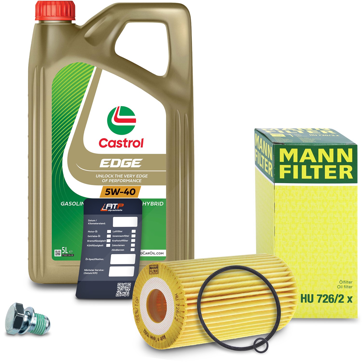 Mann-filter Ölfilter+Schraube+5 L Castrol 5W-40 [Hersteller-Nr. 10491374] für Ford