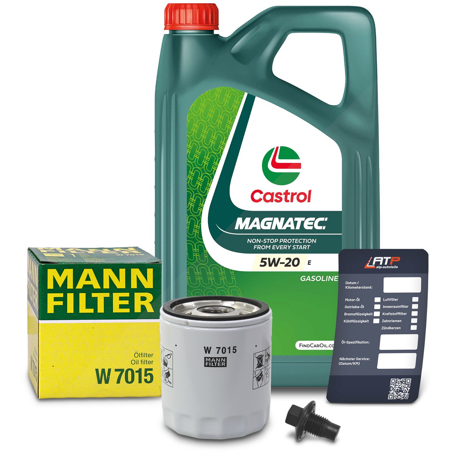 Mann-filter Ölfilter+Schraube+5 L Castrol 5W-20 E [Hersteller-Nr. 10492612] für Volvo, Ford