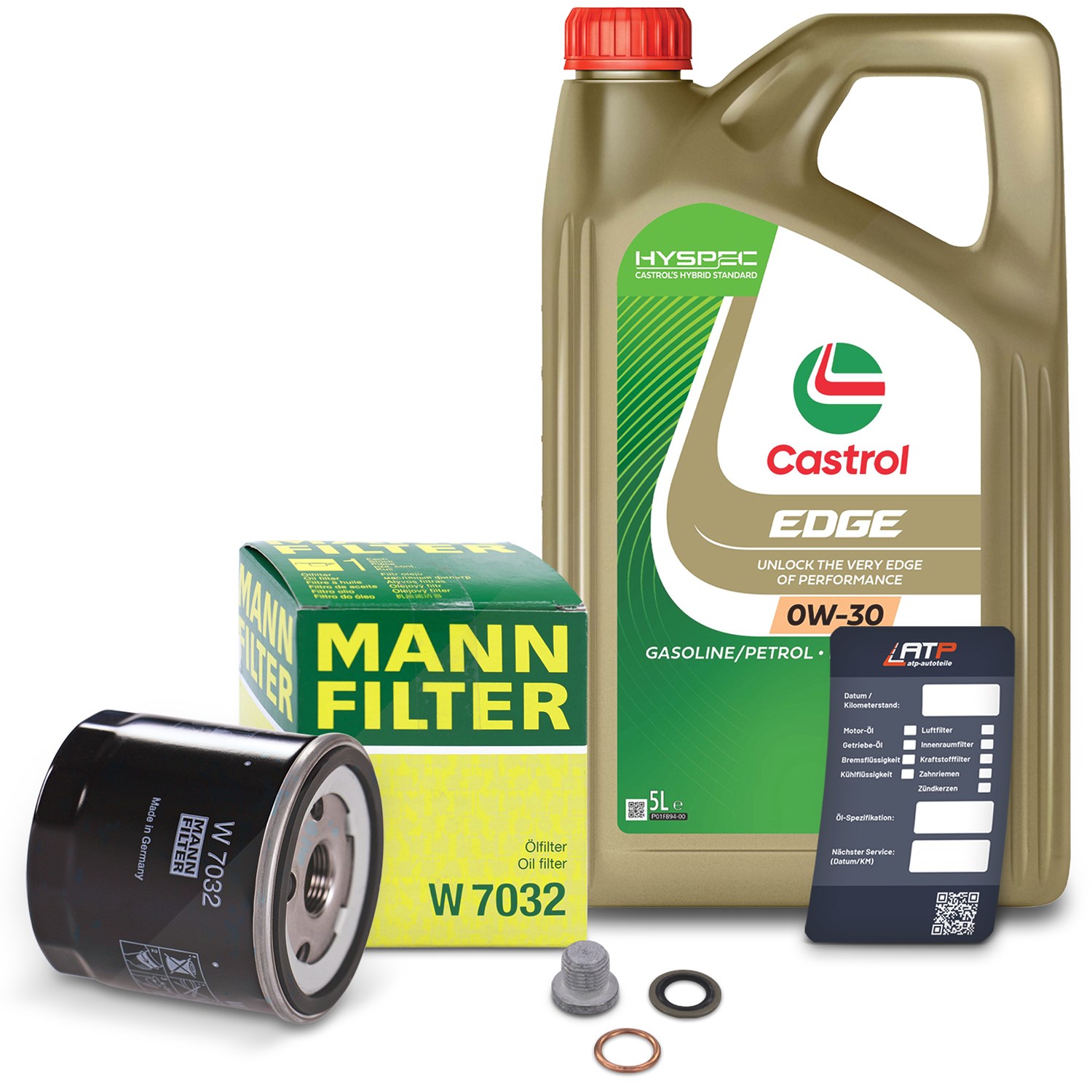 Mann-filter Ölfilter+ Schraube + 5 L Castrol 0W-30 [Hersteller-Nr. 10493141] für Mercedes-Benz