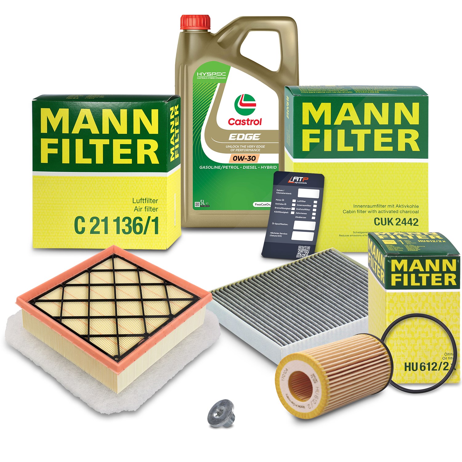 Mann-filter Inspektionspaket A+5L CASTROL EDGE FST 0W-30 [Hersteller-Nr. 10493221] für Opel