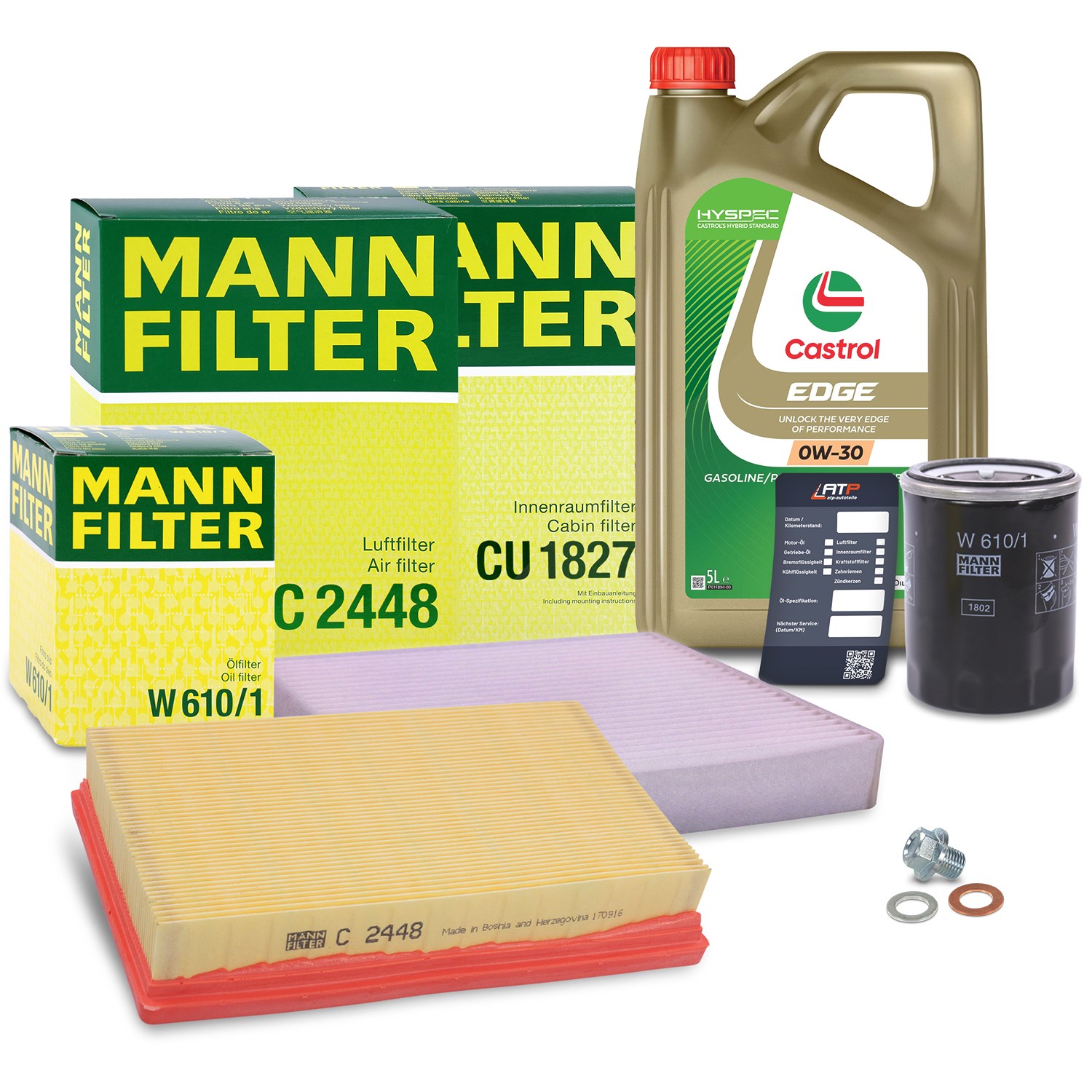 Mann-filter Inspektionspaket A+5L CASTROL EDGE FST 0W-30 [Hersteller-Nr. 10493269] für Suzuki