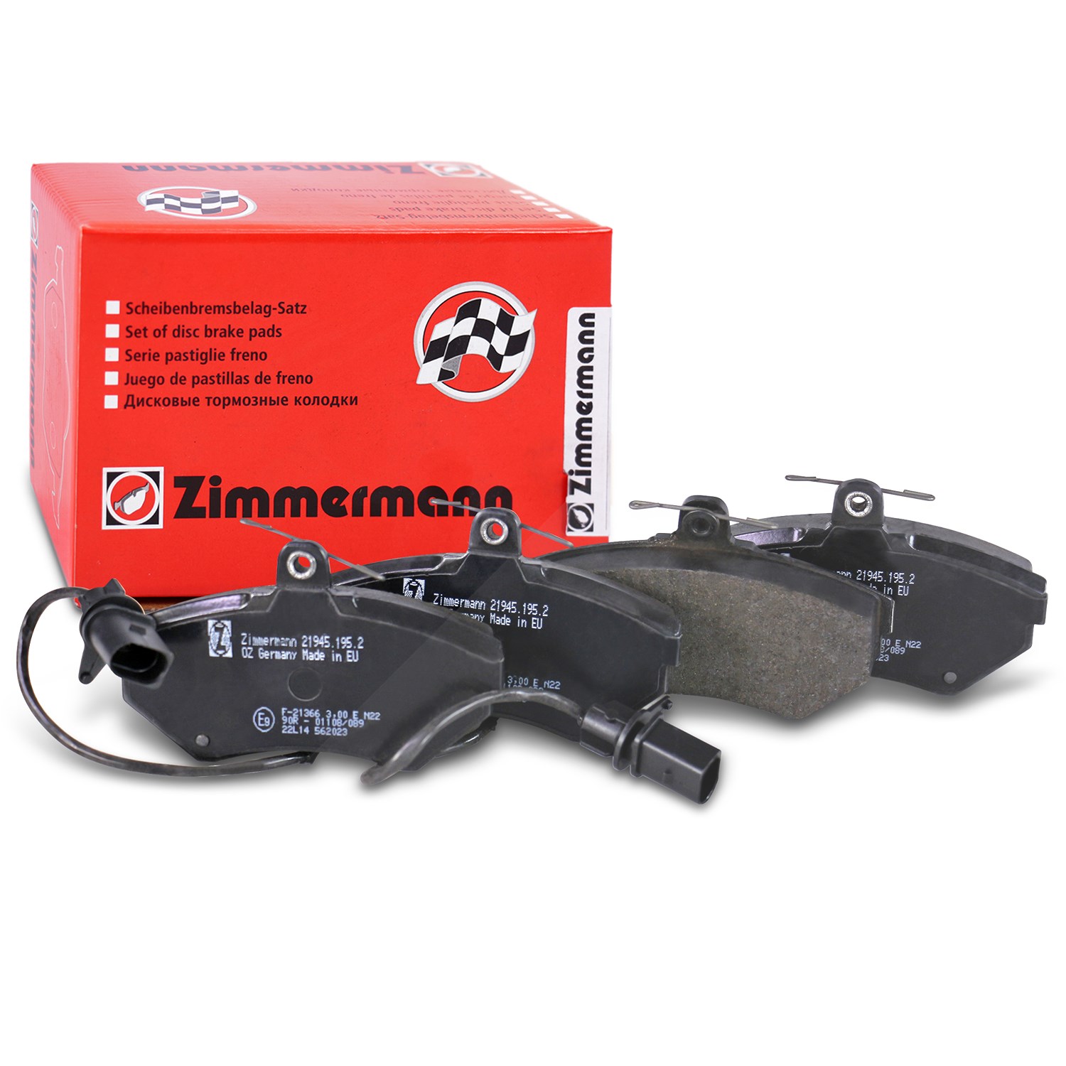 Zimmermann Bremsbelagsatz mit Warnkontakt vorne [Hersteller-Nr. 21945.195.2] für Audi, VW, Seat
