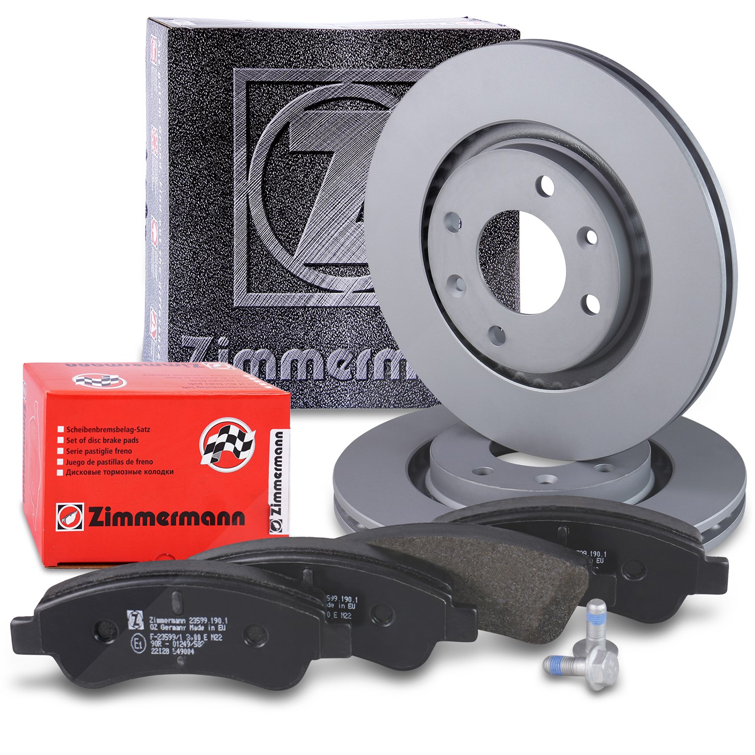 Zimmermann Bremsscheiben + Bremsbeläge Vorderachse [Hersteller-Nr. 10697707] für Citroën, Peugeot