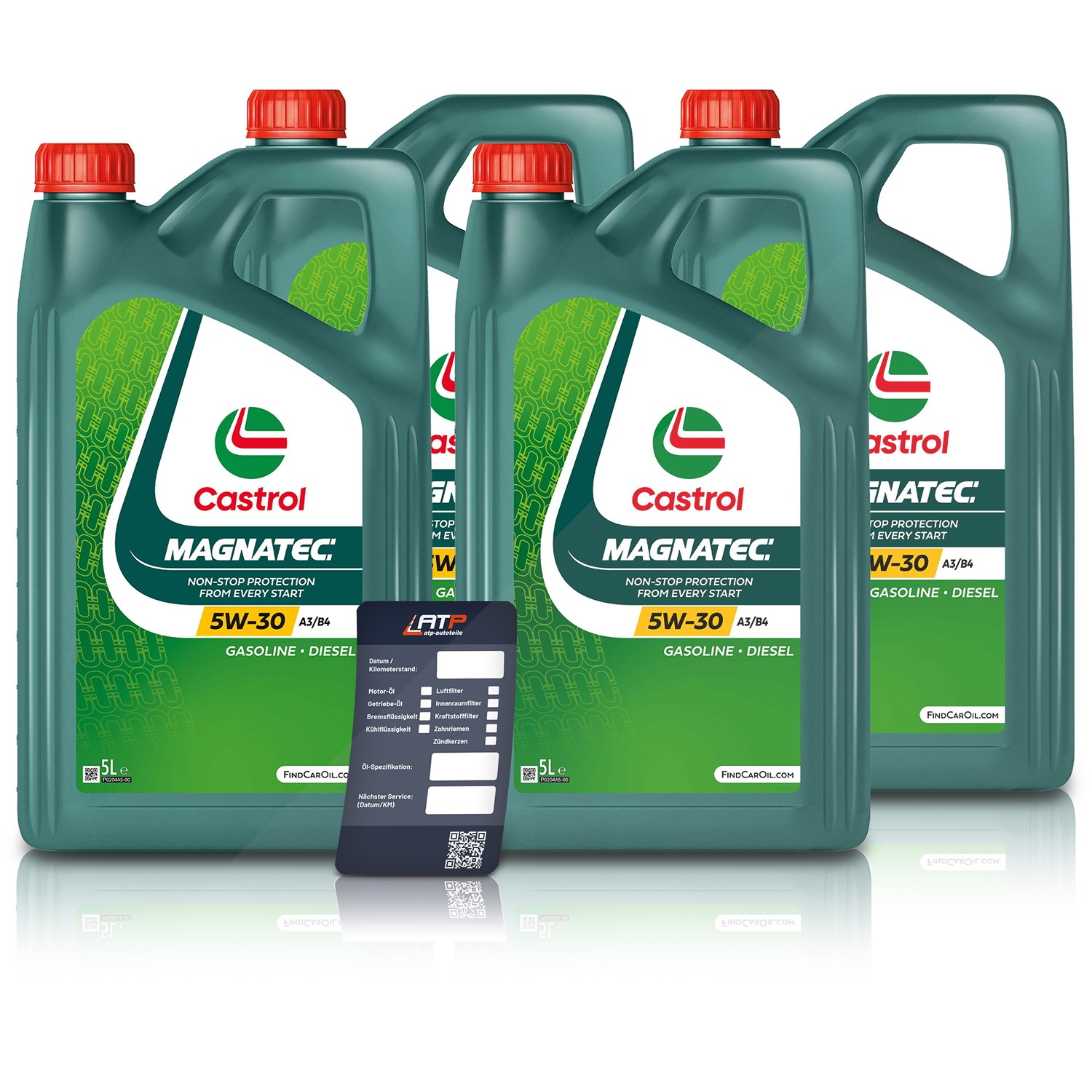 Castrol 20 L Magnatec 5W-30 A3/B4 + Ölwechsel-Anhänger [Hersteller-Nr. 15F8BB]