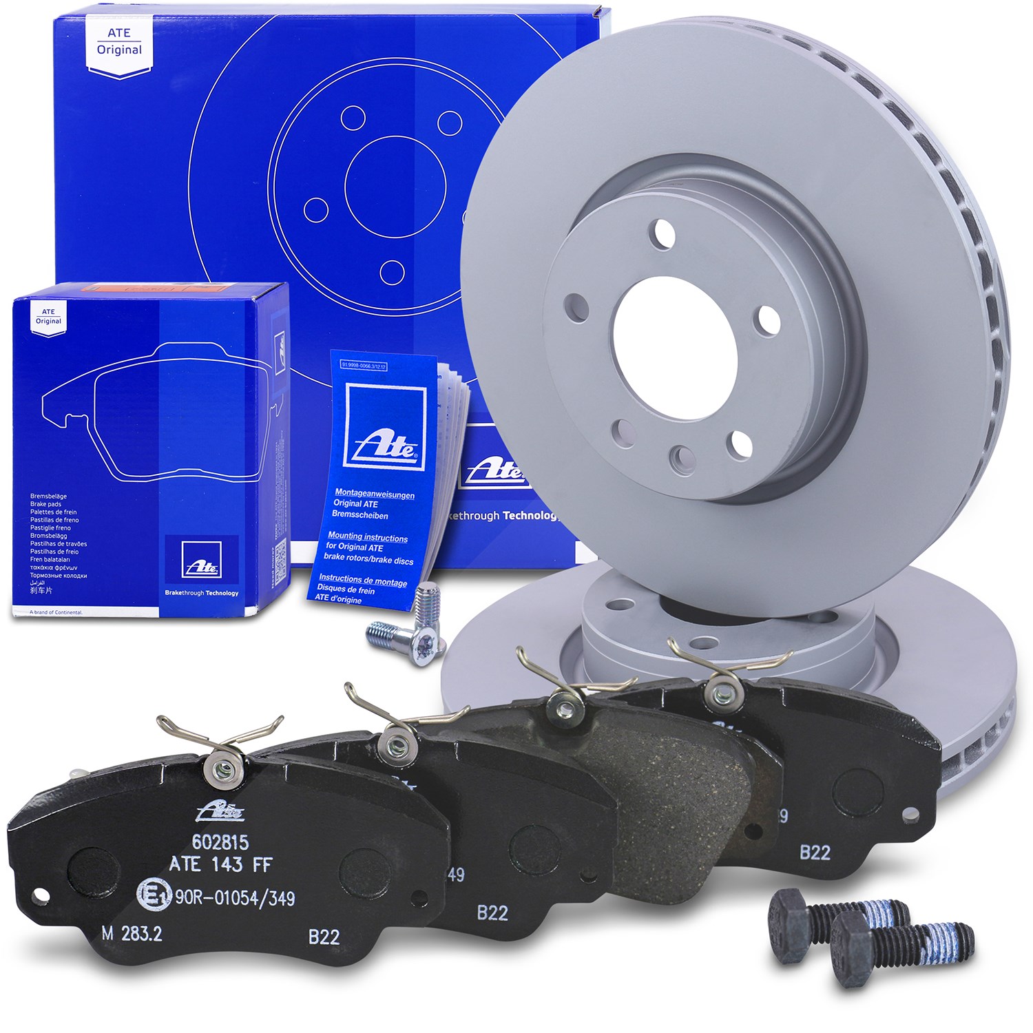 Ate Bremsscheiben+Bremsbeläge Vorderachse Belüftet [Hersteller-Nr. 10696327] für Opel
