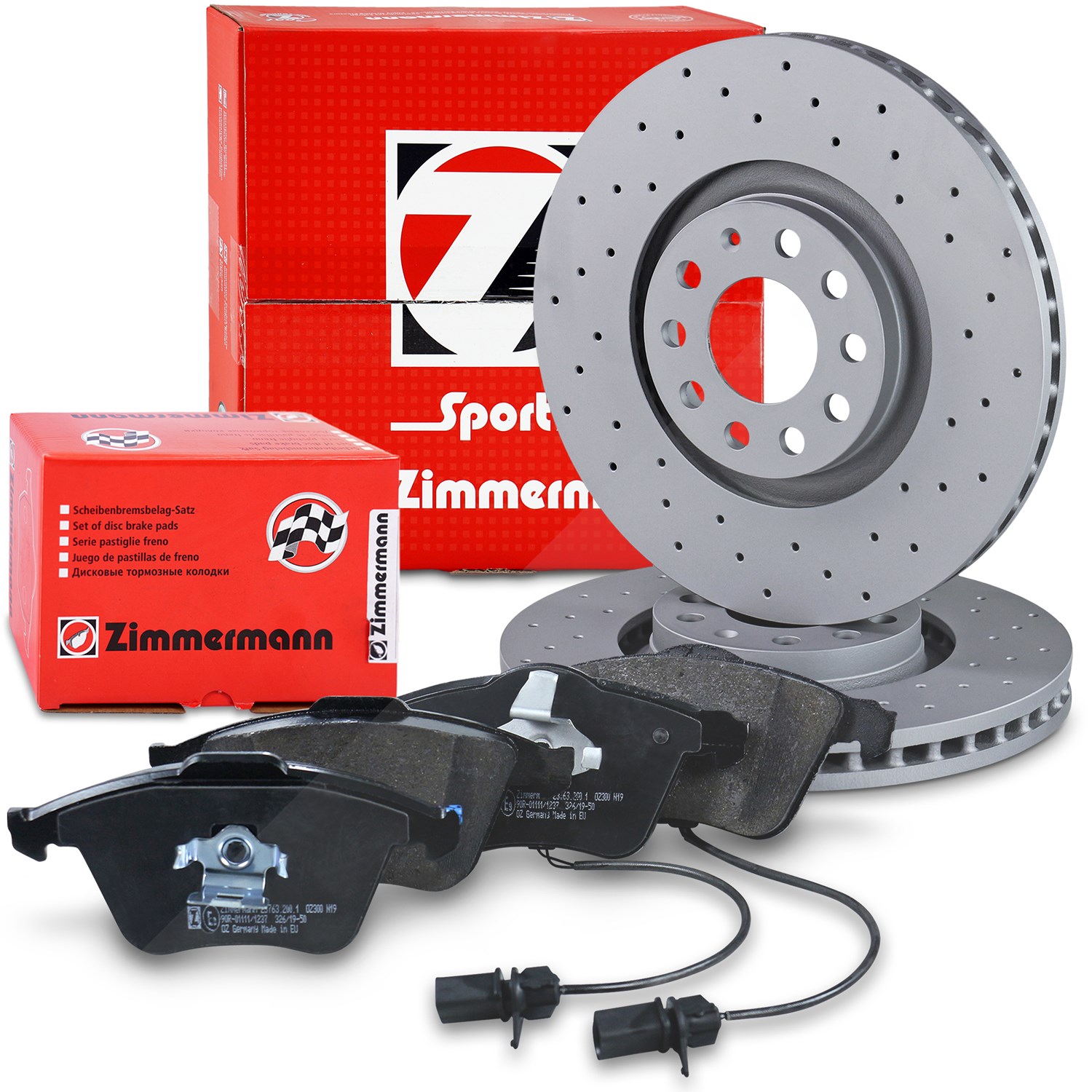 Zimmermann SPORT-Scheiben + Beläge mit VWK Vorne [Hersteller-Nr. 10697588] für Seat, Audi