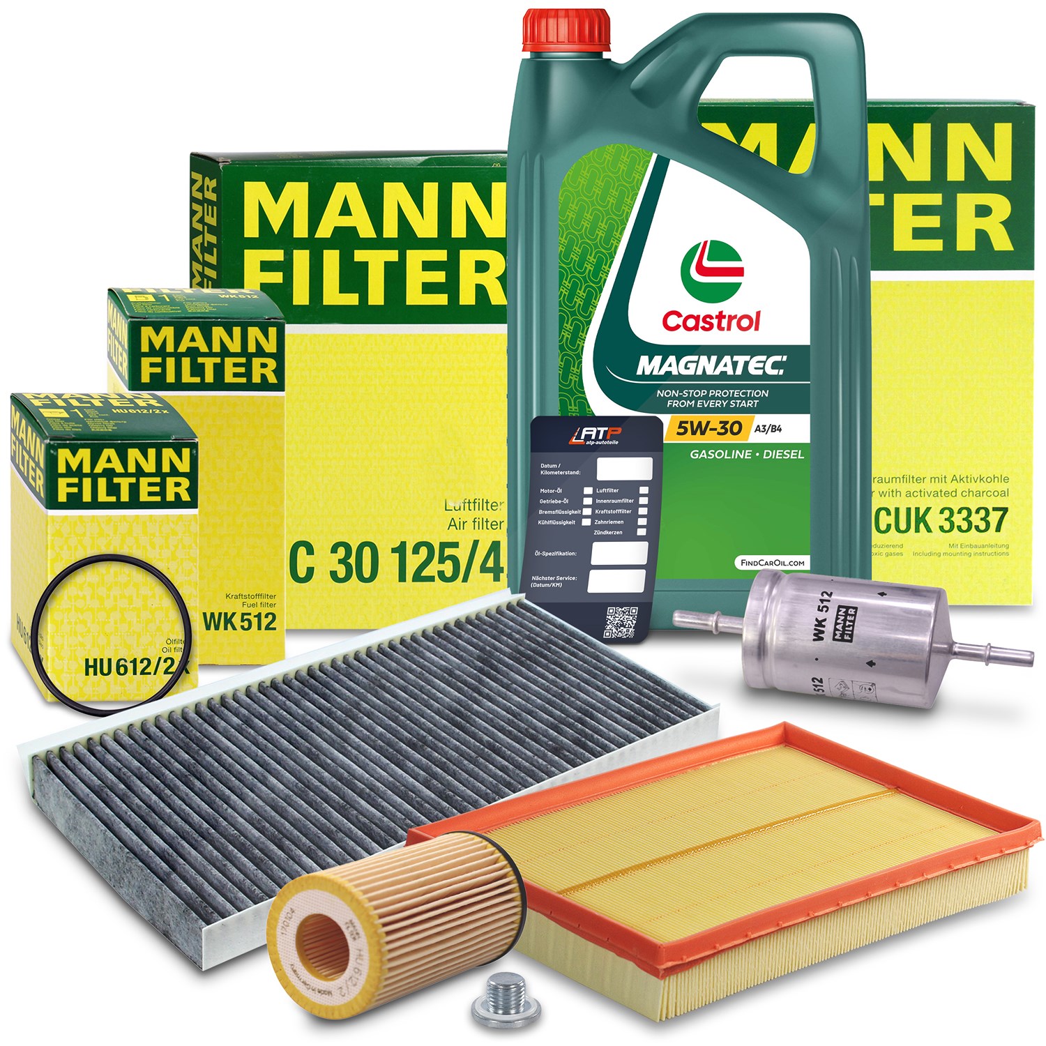 Mann-filter Inspektionspaket B+5L CASTROL MAGNATEC 5W-30 A3/B4 [Hersteller-Nr. 10492451] für Opel
