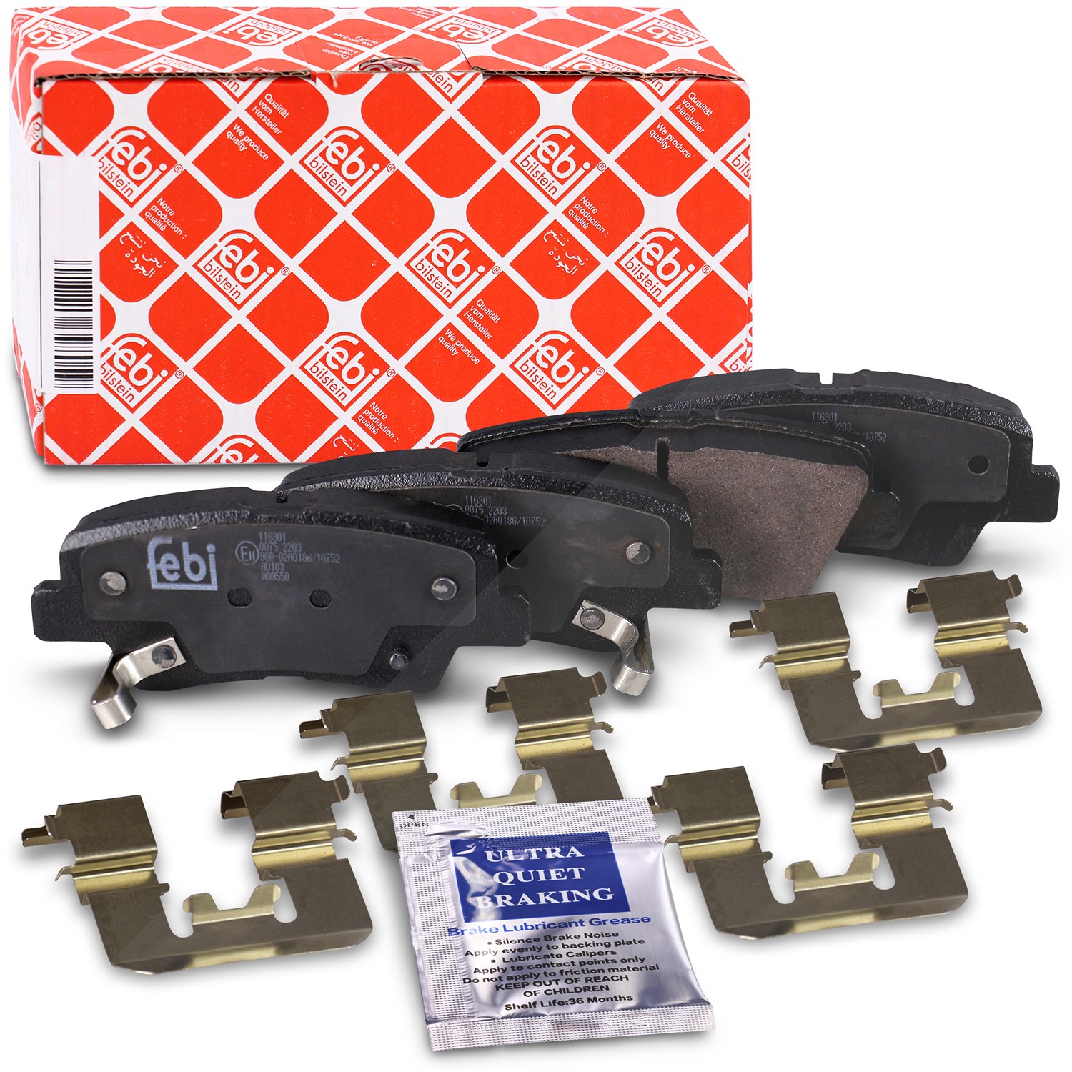 Febi Bilstein Bremsbelagsatz hinten [Hersteller-Nr. 116301] für Ssangyong, Kia, Hyundai
