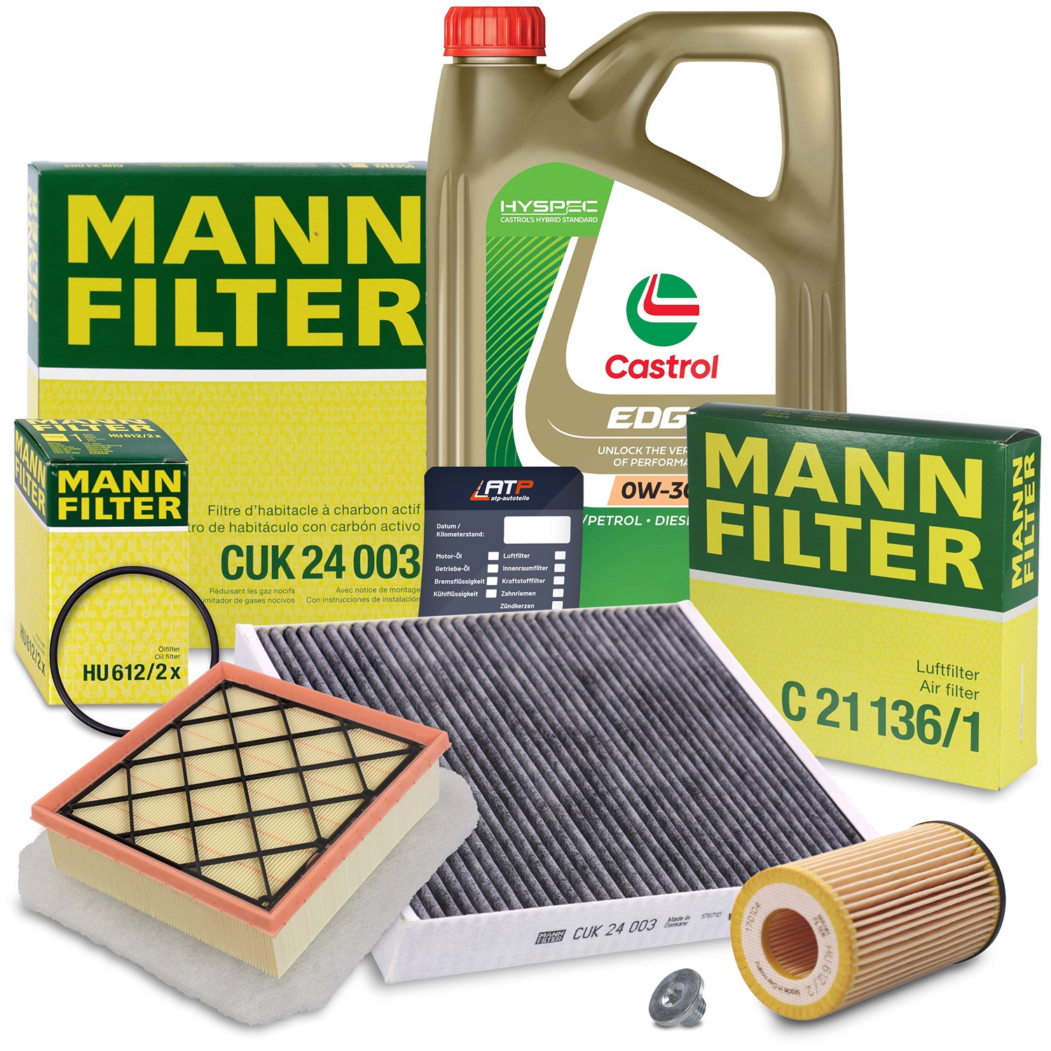 Mann-filter Inspektionspaket A+5L CASTROL EDGE FST 0W-30 [Hersteller-Nr. 10493222] für Opel