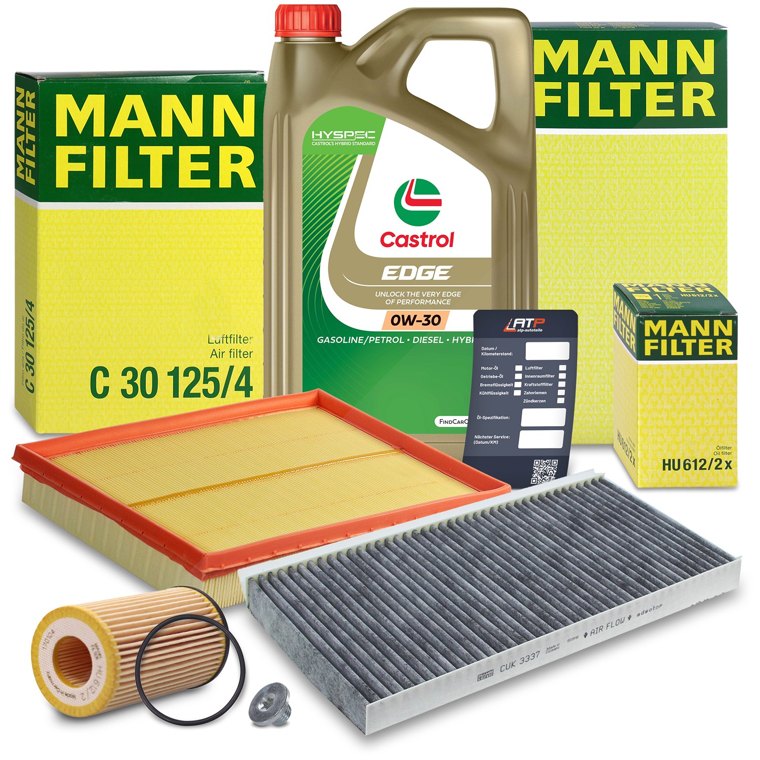 Mann-filter Inspektionspaket A+5L CASTROL EDGE FST 0W-30 [Hersteller-Nr. 10493239] für Opel