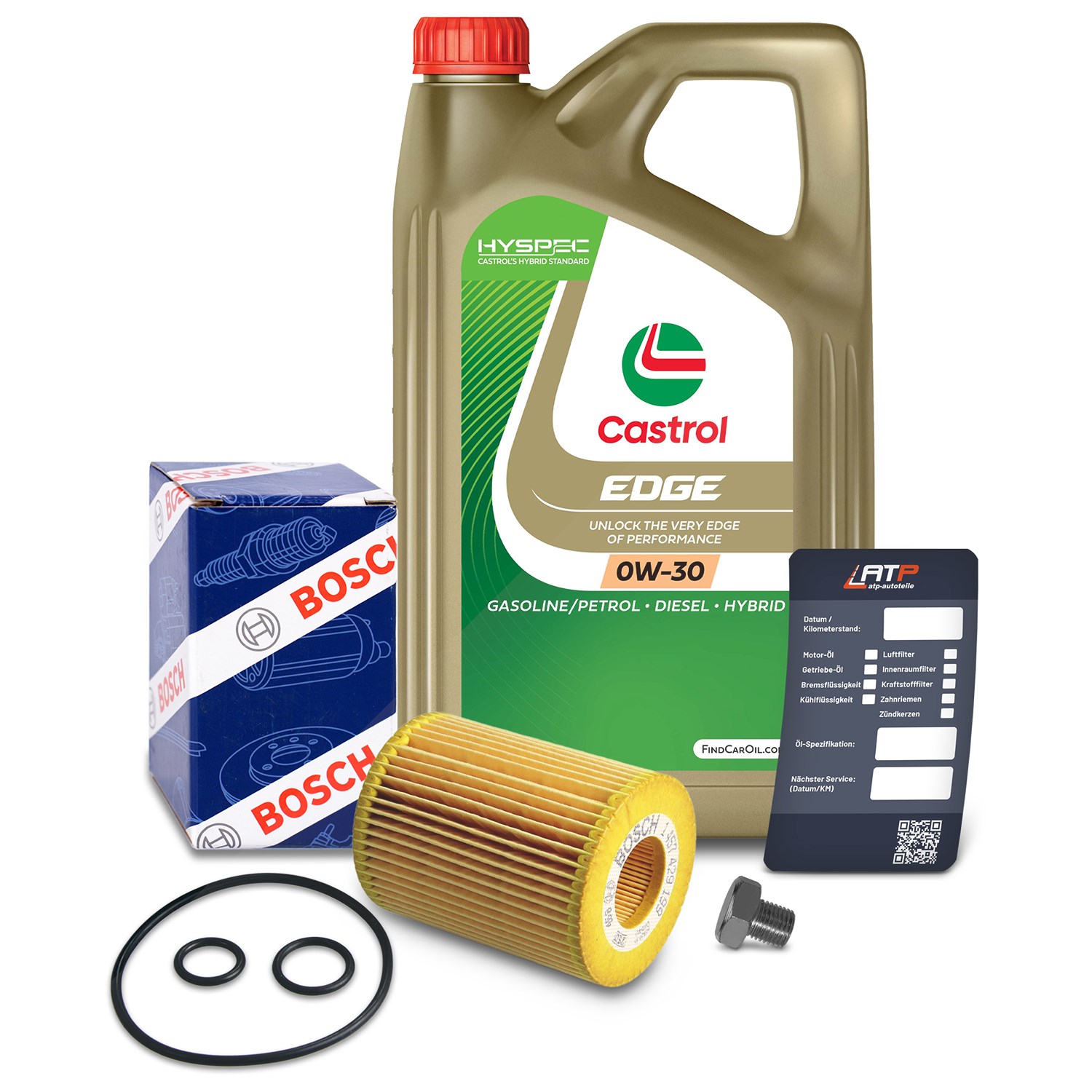 Bosch Ölfilter+Schraube+5 L Castrol 0W-30 [Hersteller-Nr. 10490837] für Opel