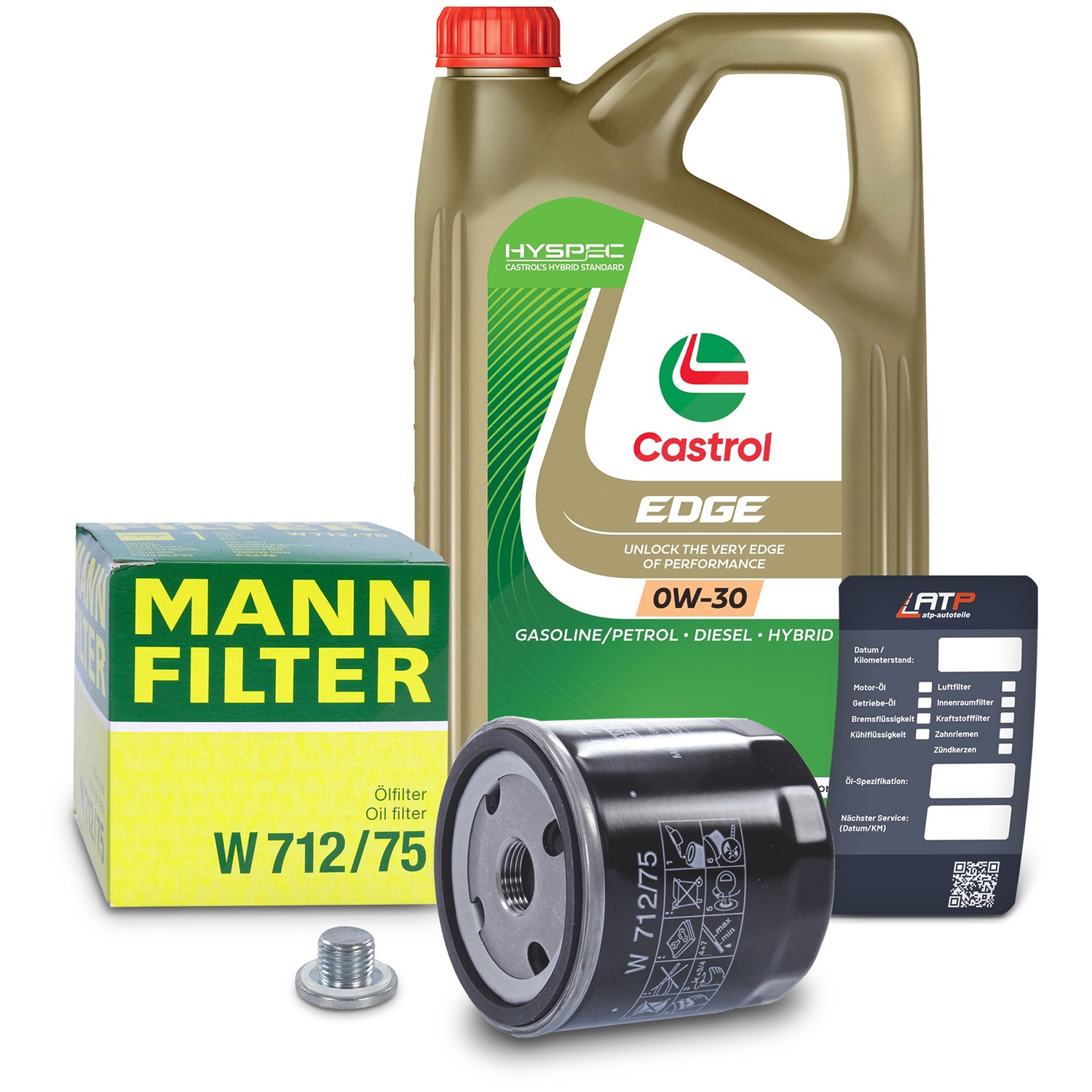 Mann-filter Ölfilter+Schraube+5 L Castrol 0W-30 [Hersteller-Nr. 10491266] für Saab, Opel, Chevrolet, Lotus