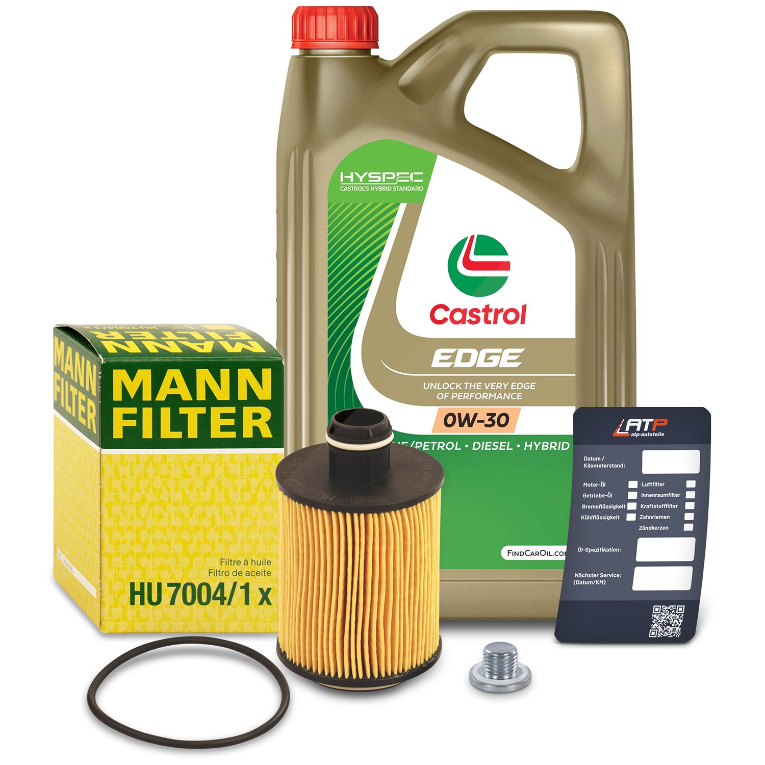 Mann-filter Ölfilter+Schraube+5 L Castrol 0W-30 [Hersteller-Nr. 10491639] für Opel