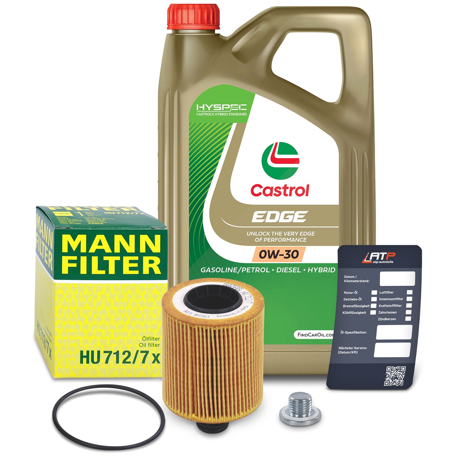 Mann-filter Ölfilter+Schraube+5 L Castrol 0W-30 [Hersteller-Nr. 10491689] für Opel
