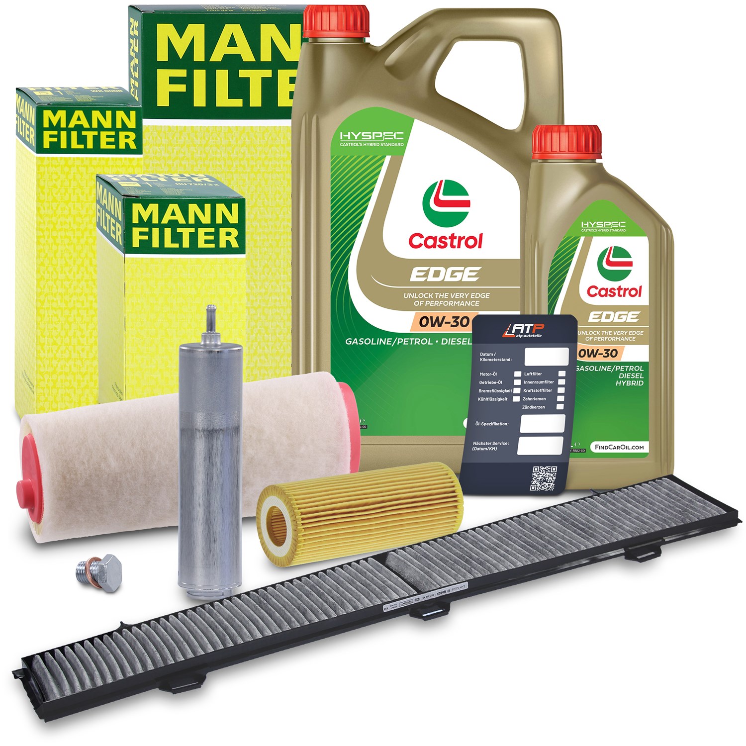 Mann-filter Inspektionspaket B+6L CASTROL EDGE FST 0W-30 [Hersteller-Nr. 10491721] für BMW