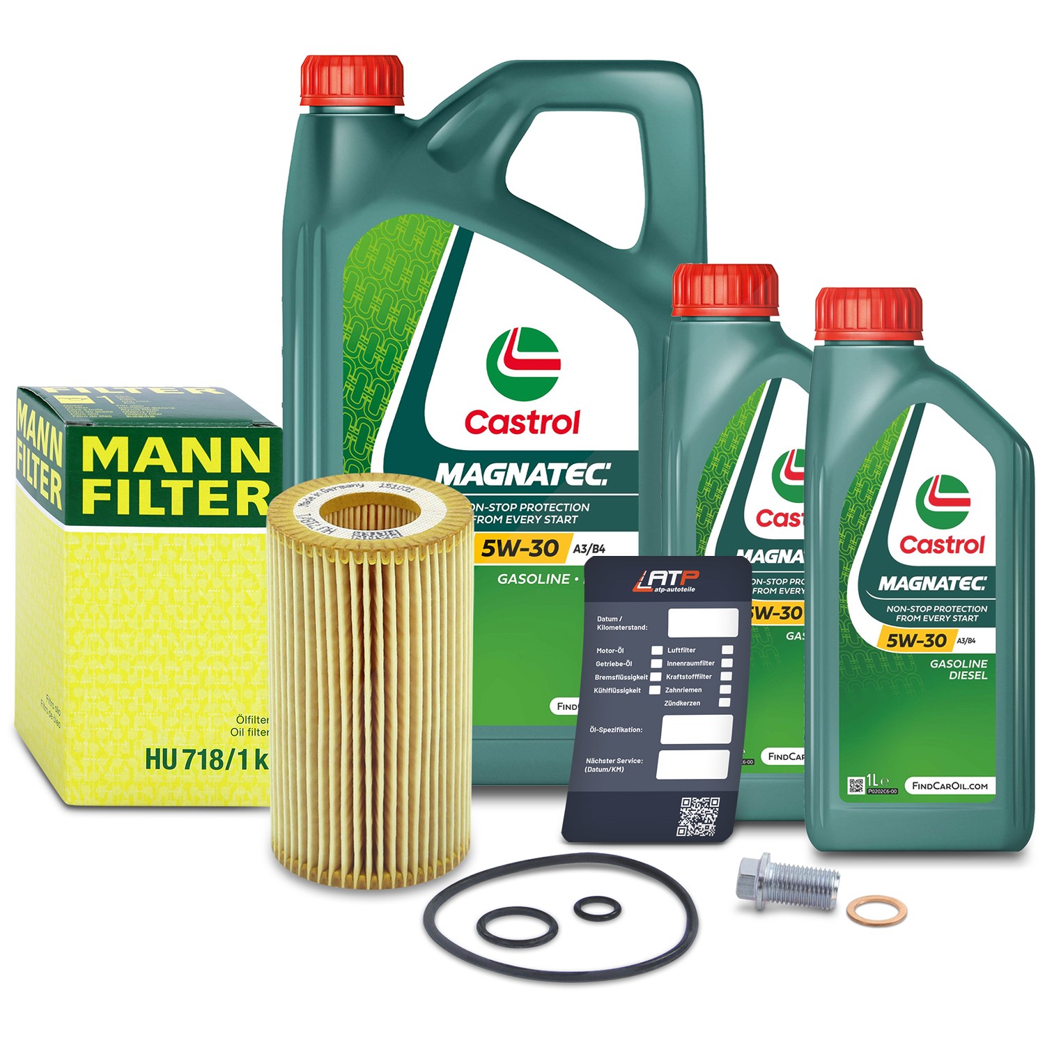 Mann-filter Ölfilter+Schraube+7 L Castrol Magnatec 5W-30 A3/B4 [Hersteller-Nr. 10491794] für Mercedes-Benz