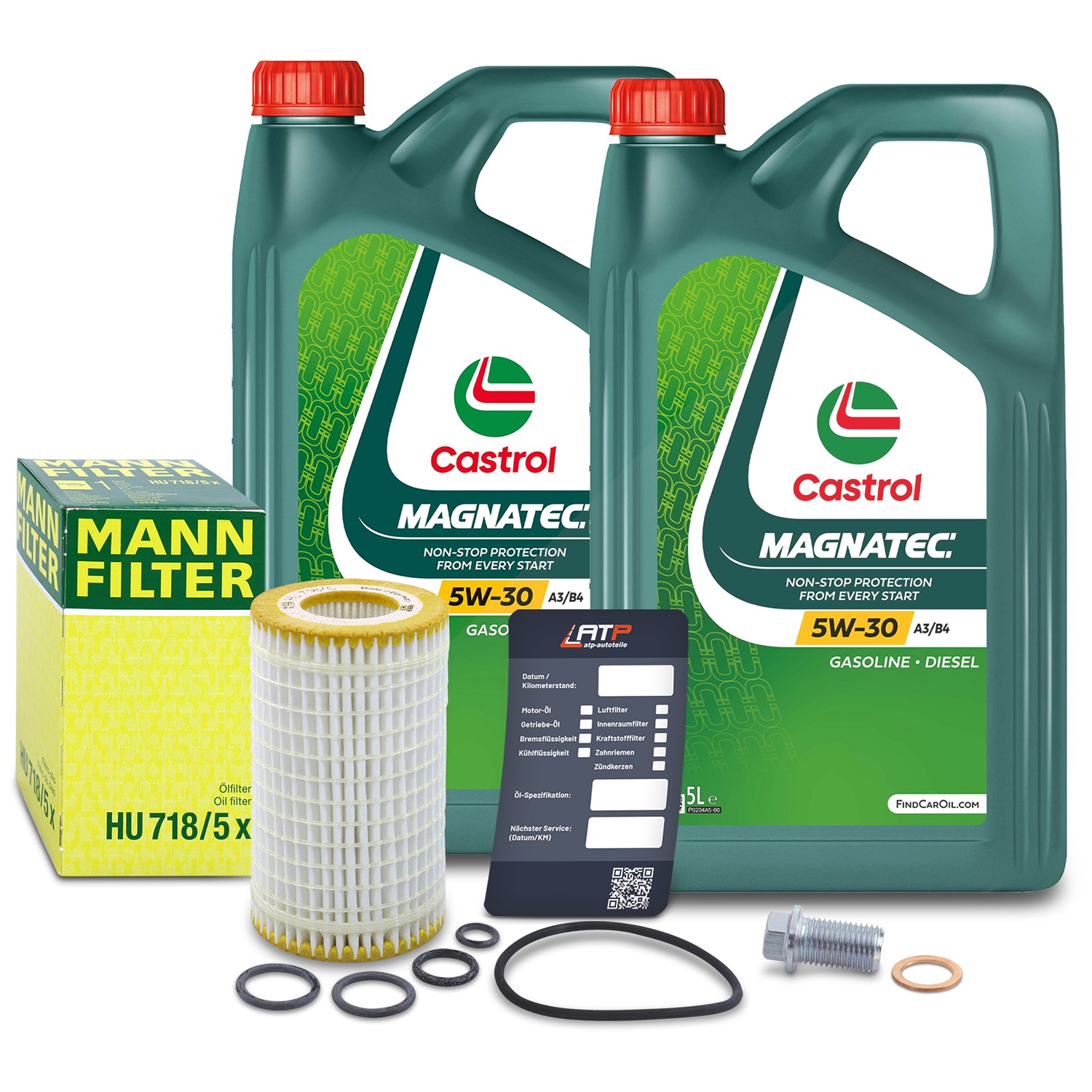 Mann-filter Ölfilter+Schraube+10L Castrol Magnatec 5W-30 A3/B4 [Hersteller-Nr. 10491804] für Mercedes-Benz