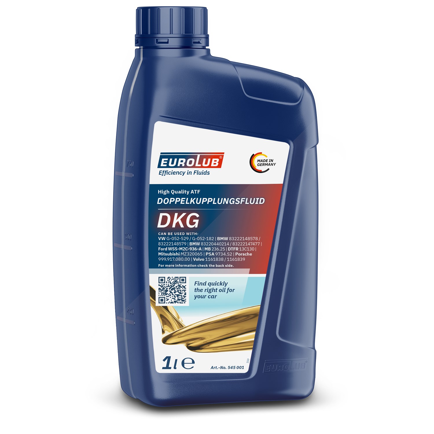 Eurolub 1 L DOPPELKUPPLUNGSFLUID (DKG) [Hersteller-Nr. 545001] für Peugeot, VW, Cupra, Citroën, Seat, Mercedes-Benz, Ford, Ford Usa, Audi, Skoda, Pors