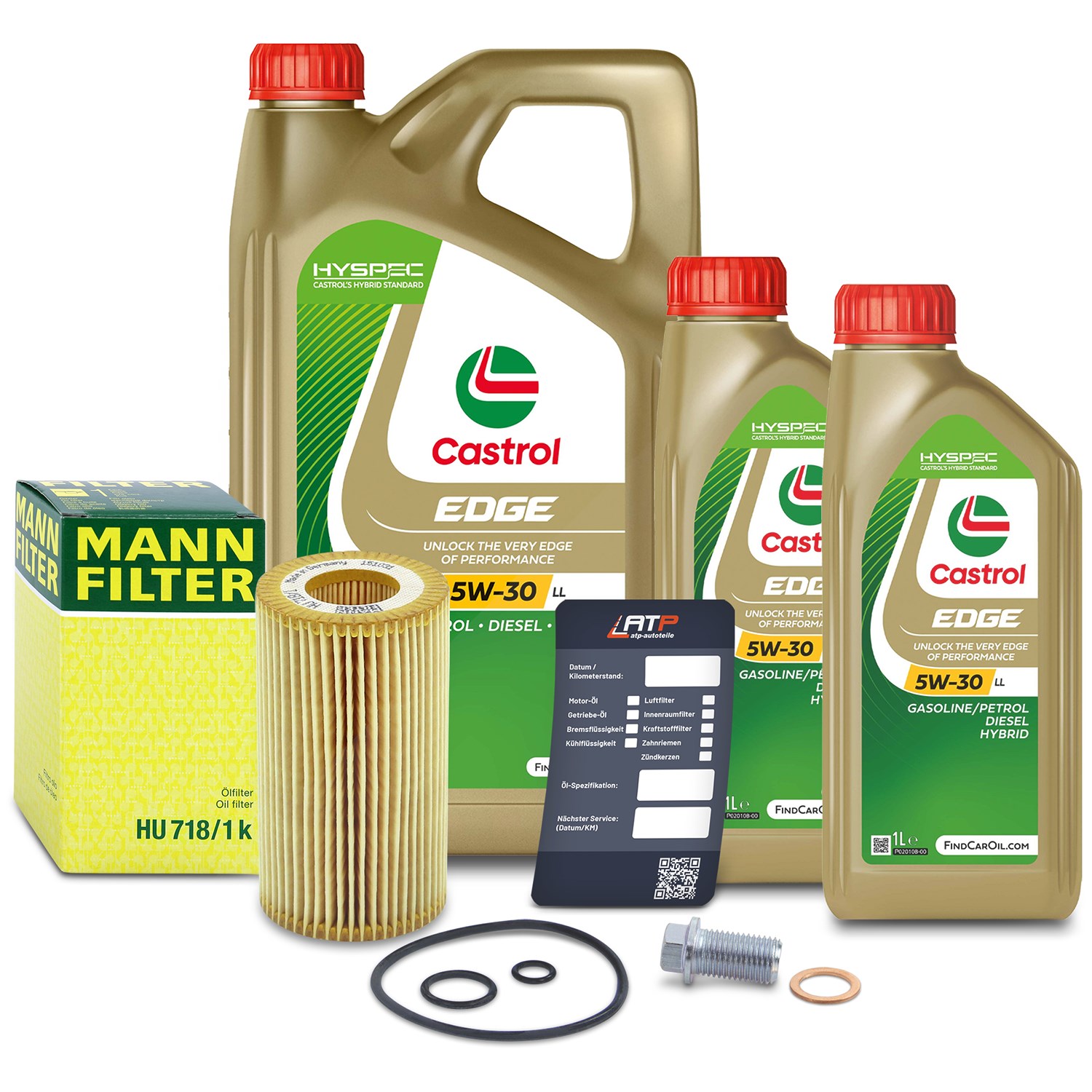 Mann-filter Ölfilter+Schraube+7 L Castrol 5W-30 LL [Hersteller-Nr. 10491986] für Mercedes-Benz