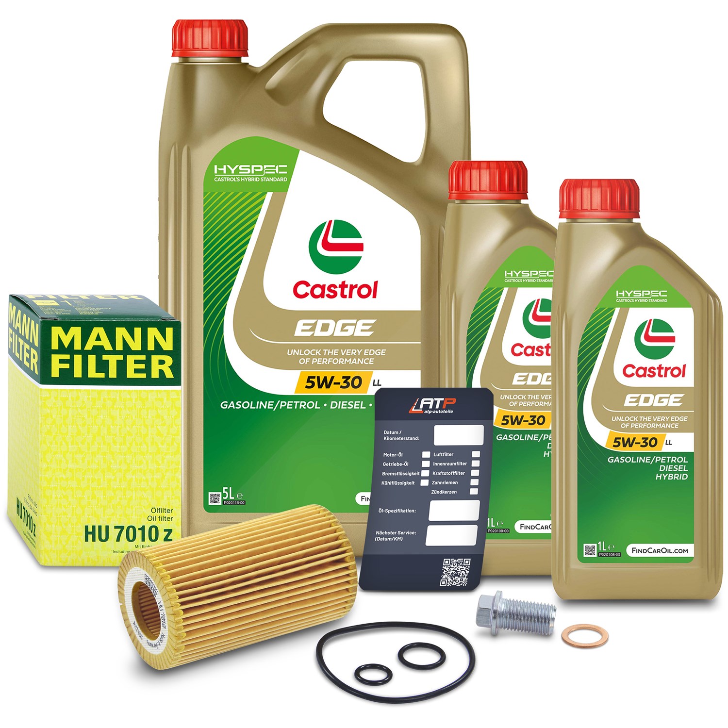 Mann-filter Ölfilter+Schraube+7 L Castrol 5W-30 LL [Hersteller-Nr. 10491988] für Mercedes-Benz