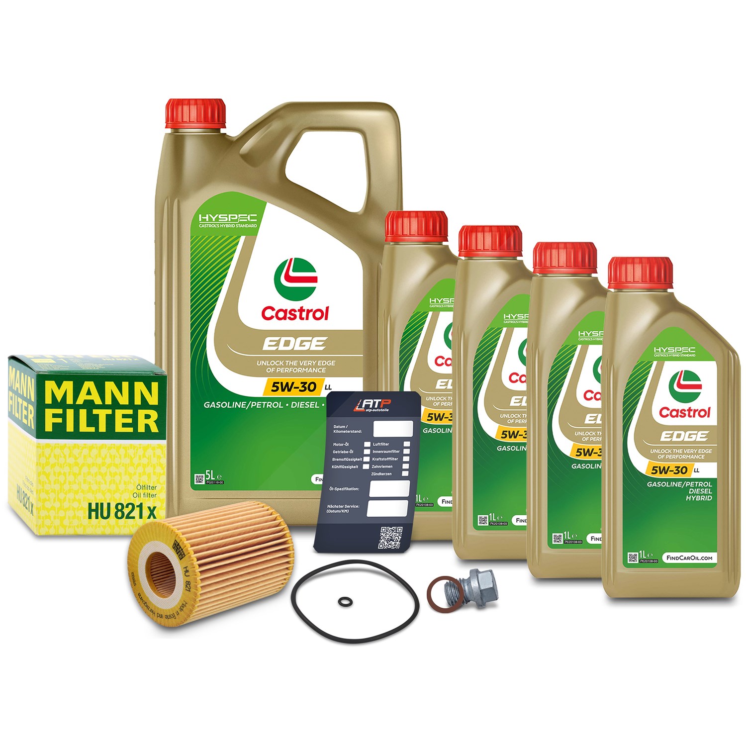 Mann-filter Ölfilter+Schraube+9 L Castrol 5W-30 LL [Hersteller-Nr. 10492008] für Mercedes-Benz
