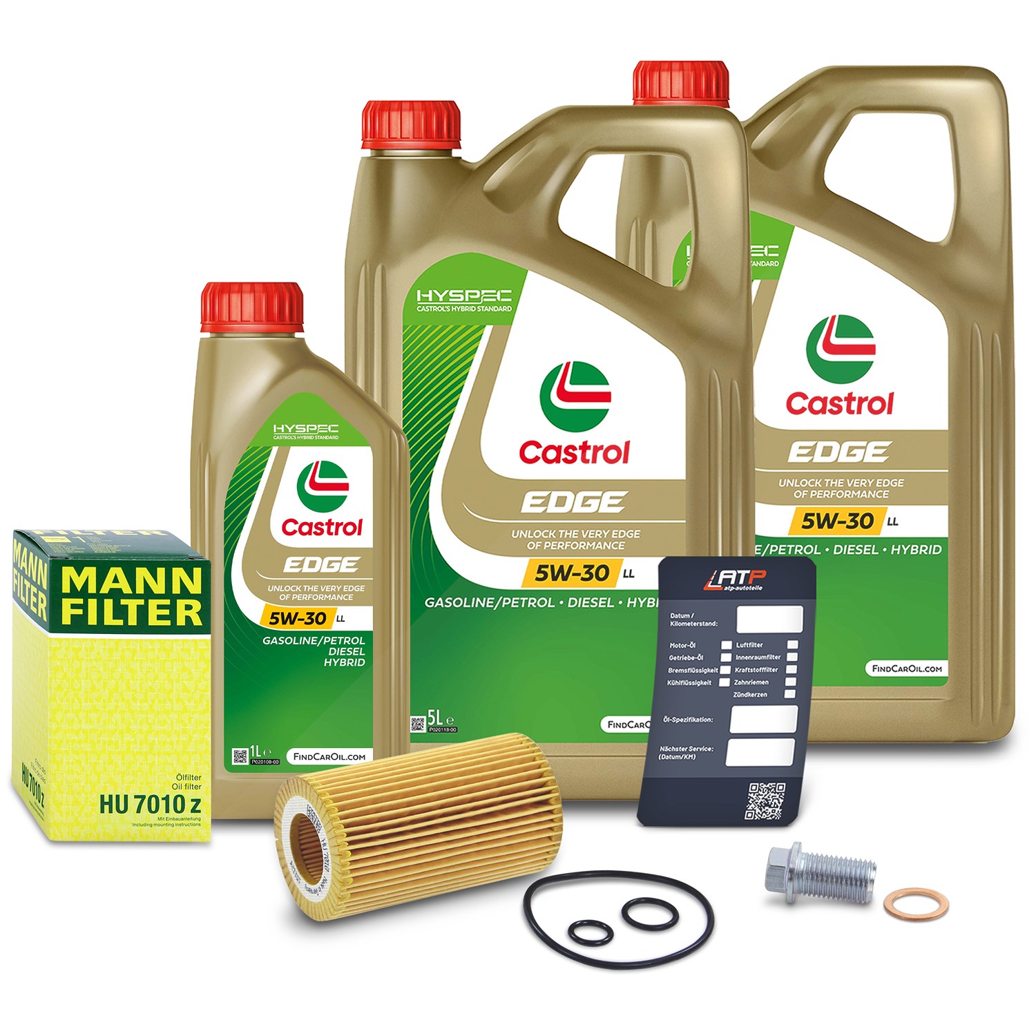 Mann-filter Ölfilter+Schraube+11 L Castrol 5W-30 LL [Hersteller-Nr. 10492015] für Mercedes-Benz