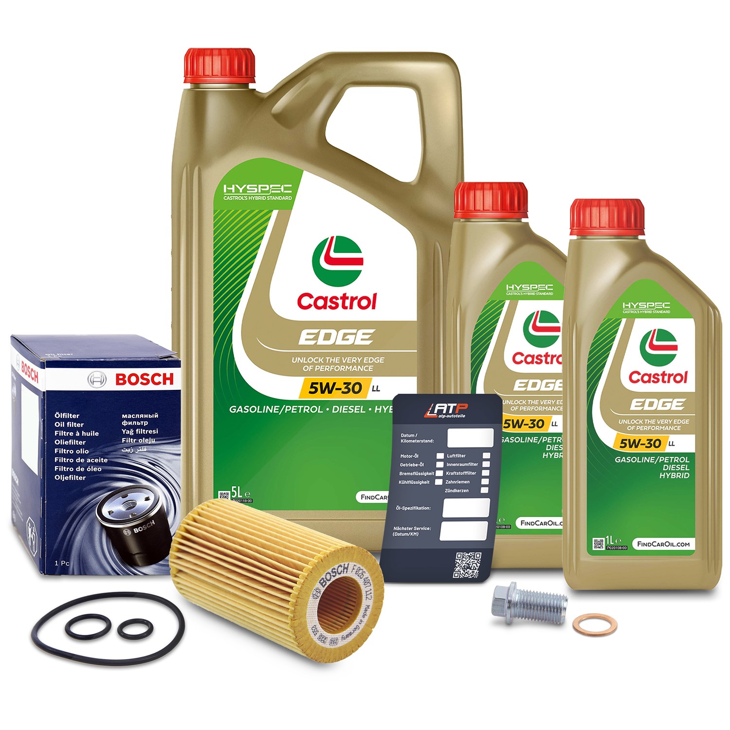 Bosch Ölfilter+Schraube+7 L Castrol 5W-30 LL [Hersteller-Nr. 10492060] für Mercedes-Benz