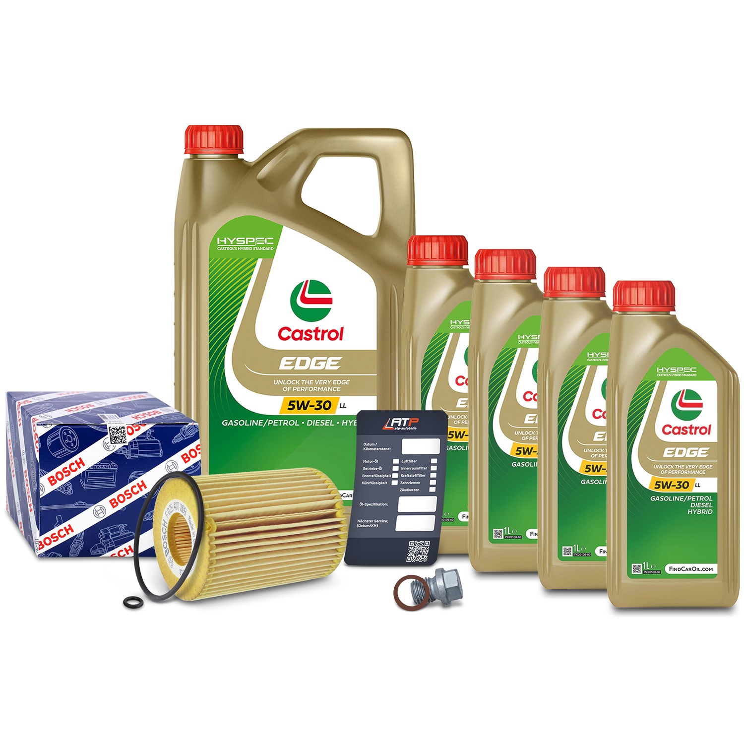 Bosch Ölfilter+Schraube+9 L Castrol 5W-30 LL [Hersteller-Nr. 10492071] für Mercedes-Benz