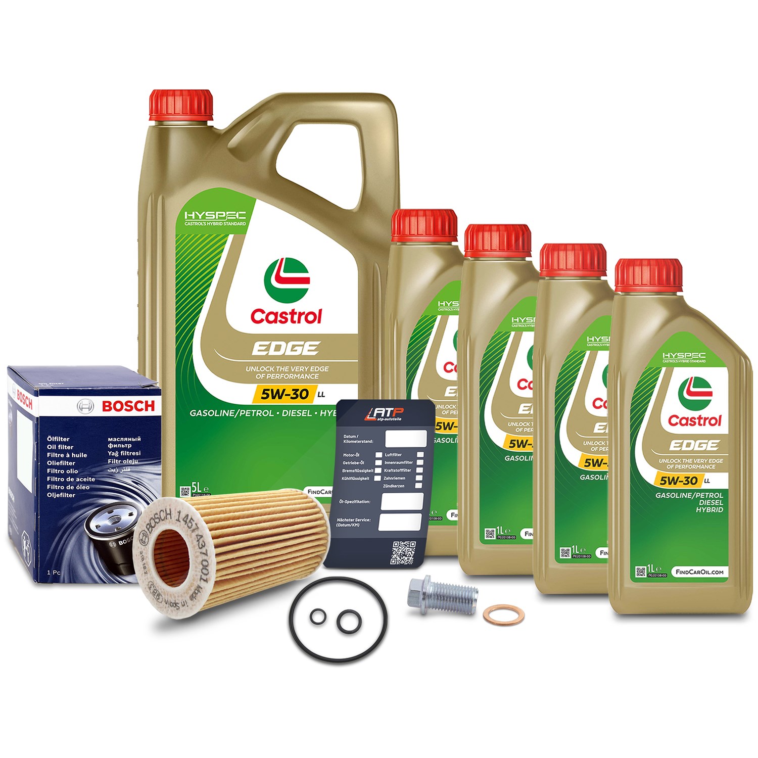 Bosch Ölfilter+Schraube+9 L Castrol 5W-30 LL [Hersteller-Nr. 10492073] für Mercedes-Benz