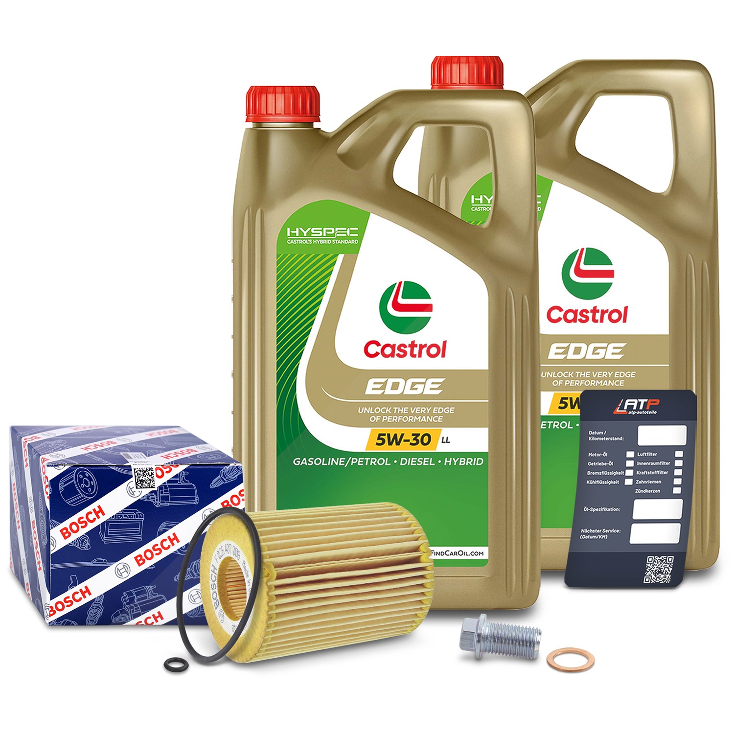 Bosch Ölfilter+Schraube+10 L Castrol 5W-30 LL [Hersteller-Nr. 10492078] für Mercedes-Benz